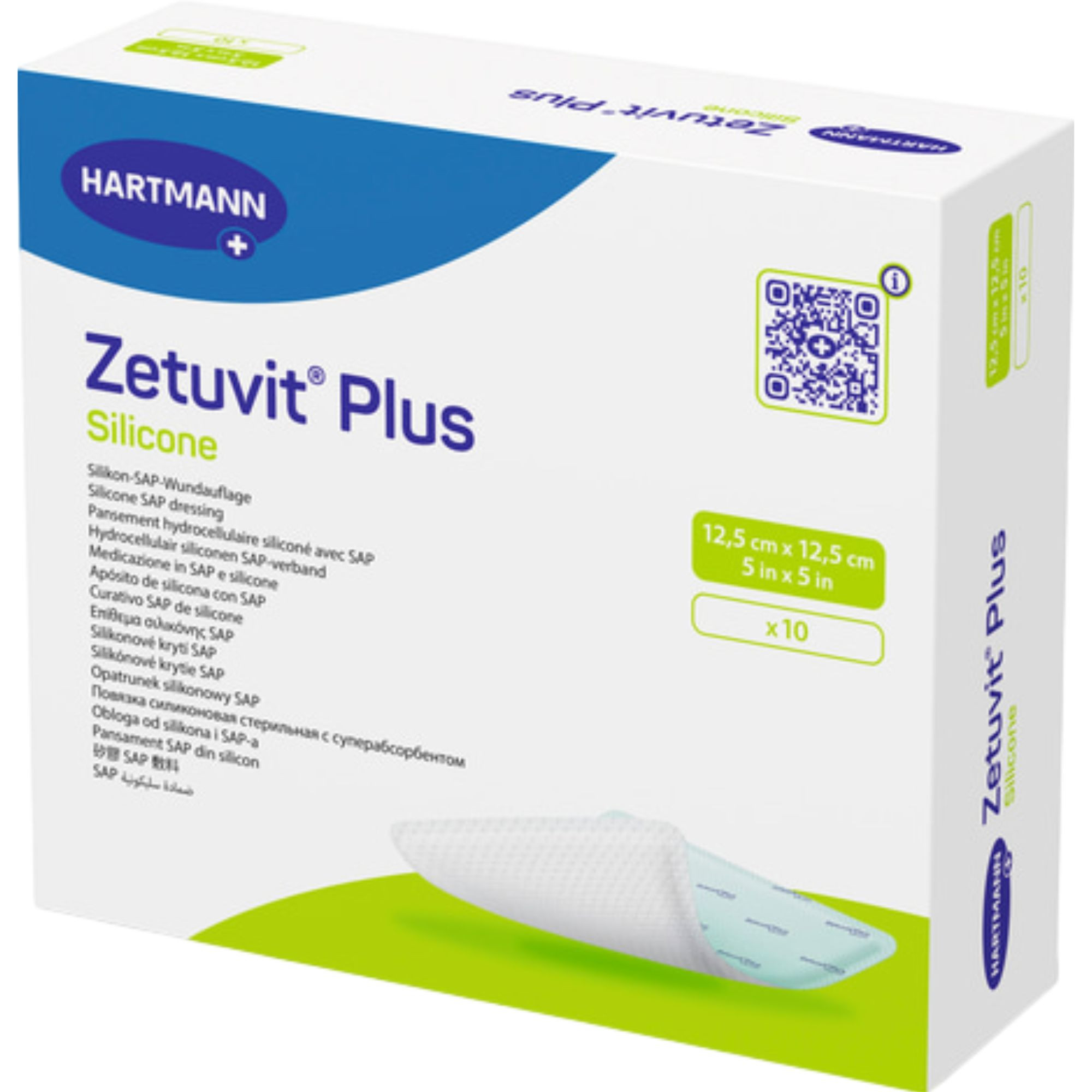 Zetuvit Plus Silicone Super Absorbent Dressing, 5 X 5"