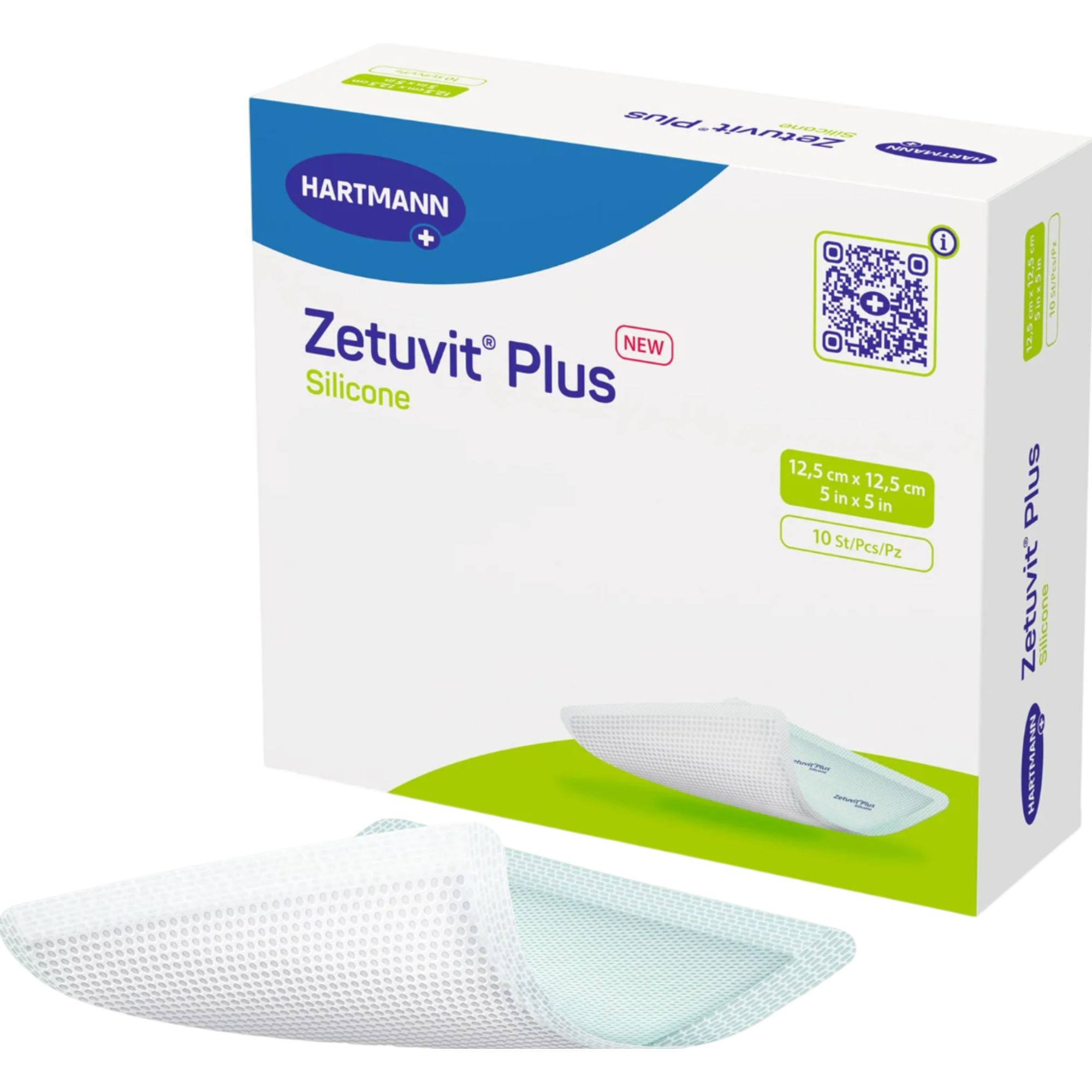 Zetuvit Plus Silicone Super Absorbent Dressing, 5 X 5"