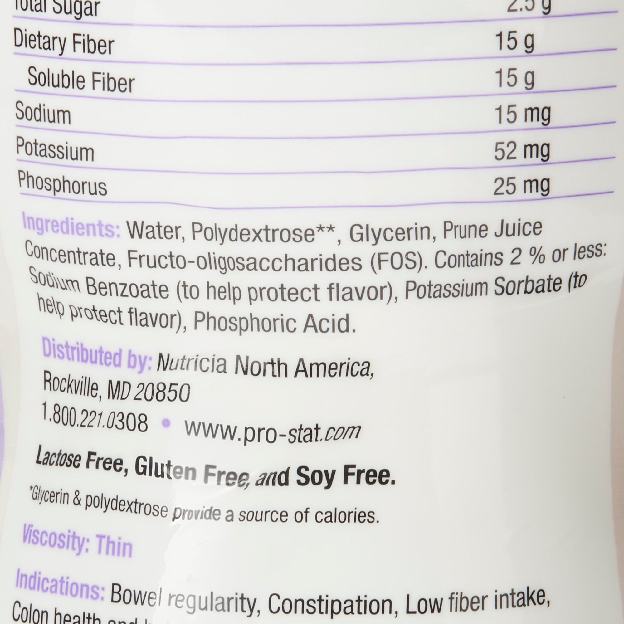 Nutricia Fiber-Stat Probiotic Soluble Fiber, 30 oz., Prune, 78389, 1 oz