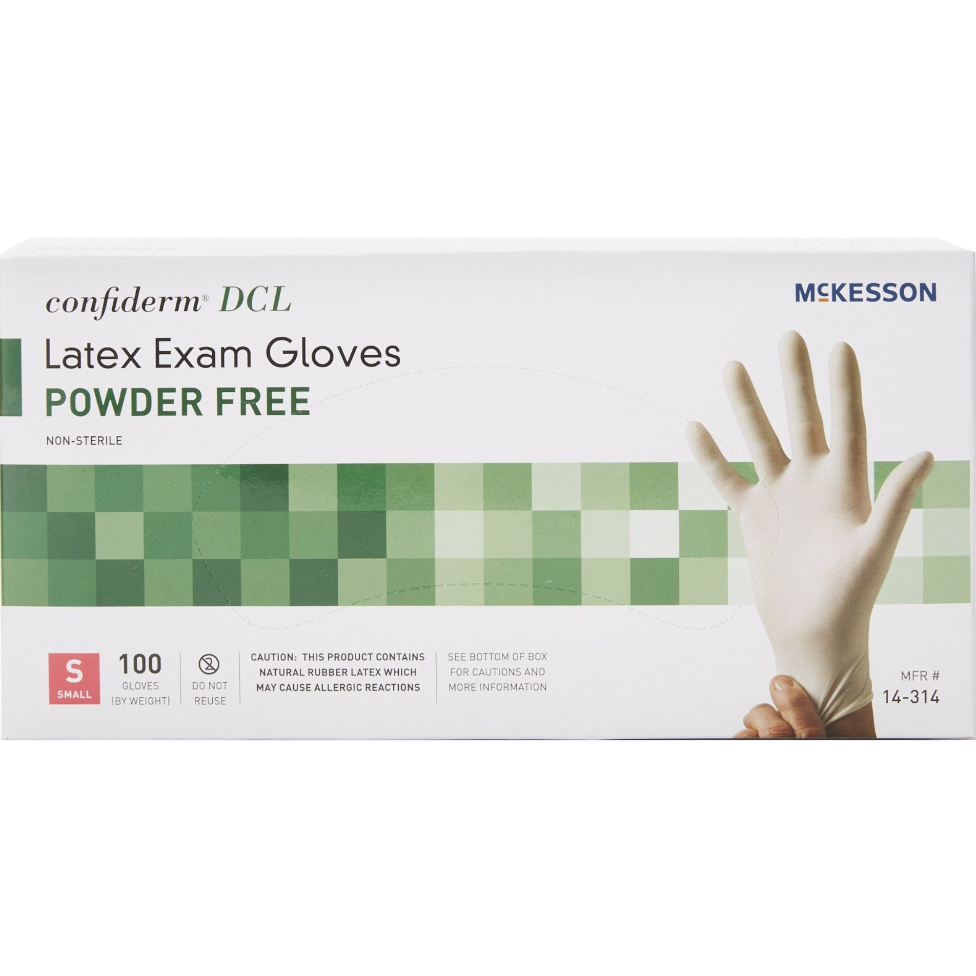 McKesson Confiderm DCL Latex Exam Gloves, Powder Free,