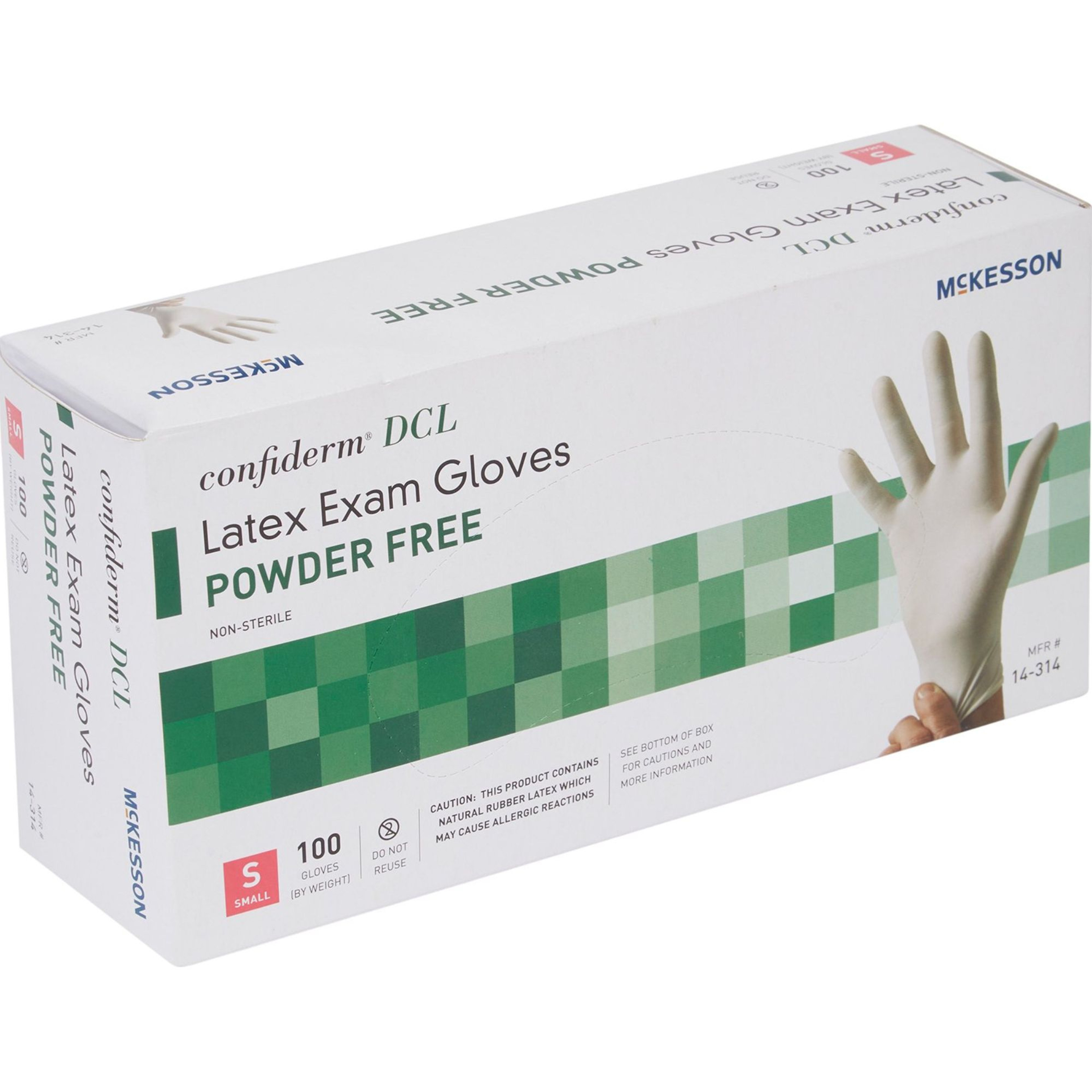 McKesson Confiderm DCL Latex Exam Gloves, Powder Free,
