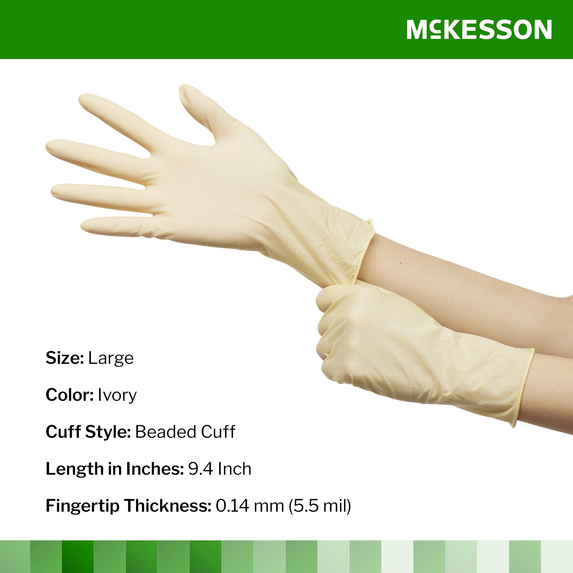 McKesson Confiderm DCL Latex Exam Gloves, Powder Free,