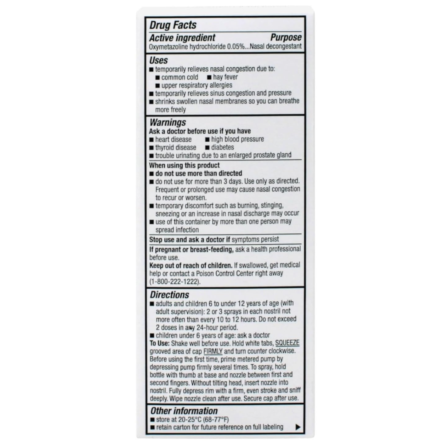 Major Soothing 12 Hour Nasal Decongestant Spray