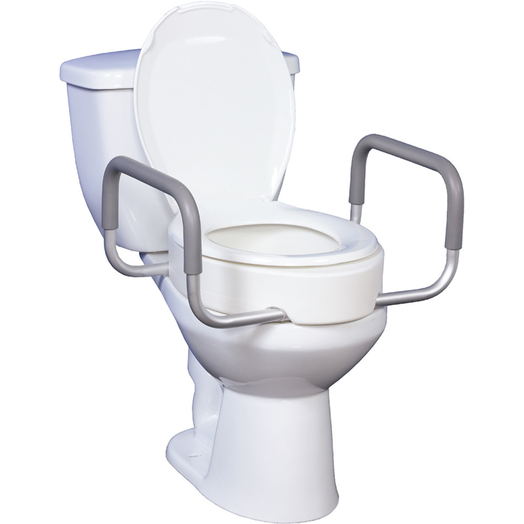 Drive Premium Elongated Raised Toilet Seat with Arms