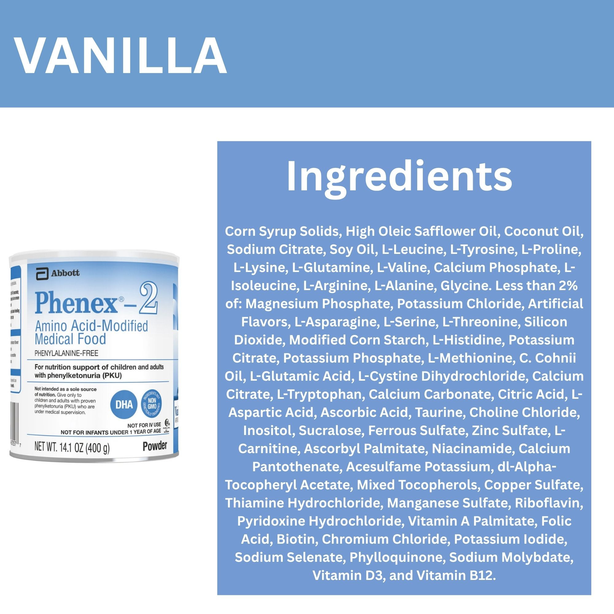 Phenex-2 Amino Acid-Modified Medical Food Powder, 14.1 oz.