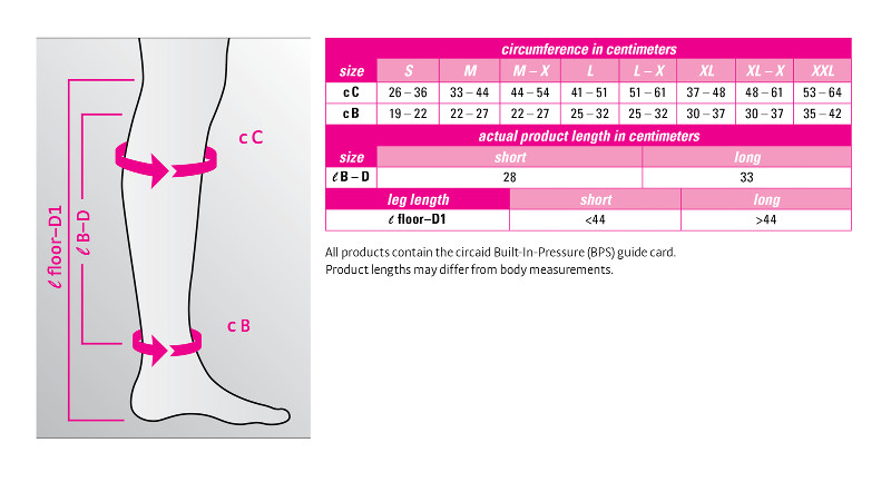 Circaid juxatalite HD Lower Leg Compression Wrap, Circumference in centimeters