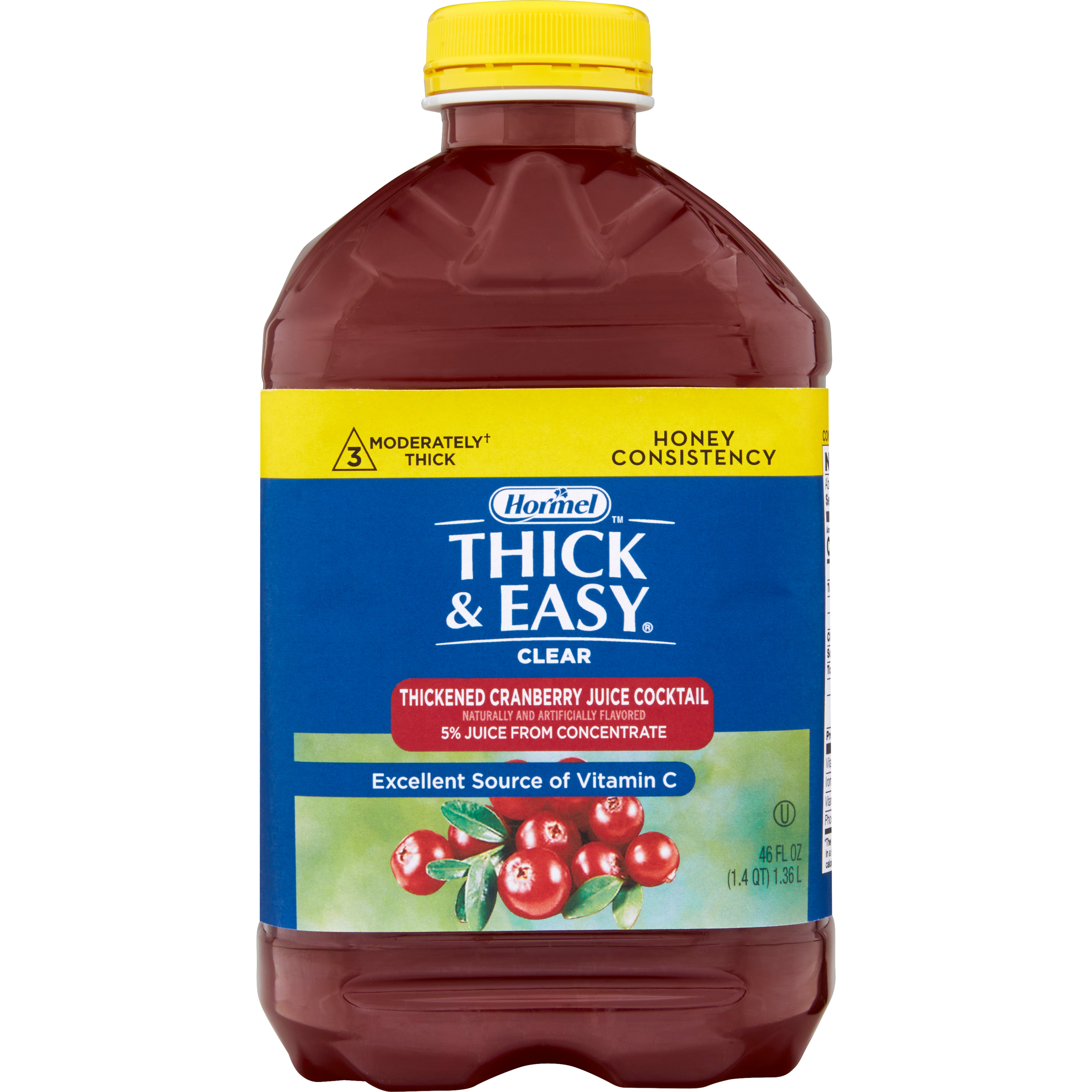 Thick & Easy Clear Honey Consistency Cranberry Thickened Beverage, 46 oz. Bottle