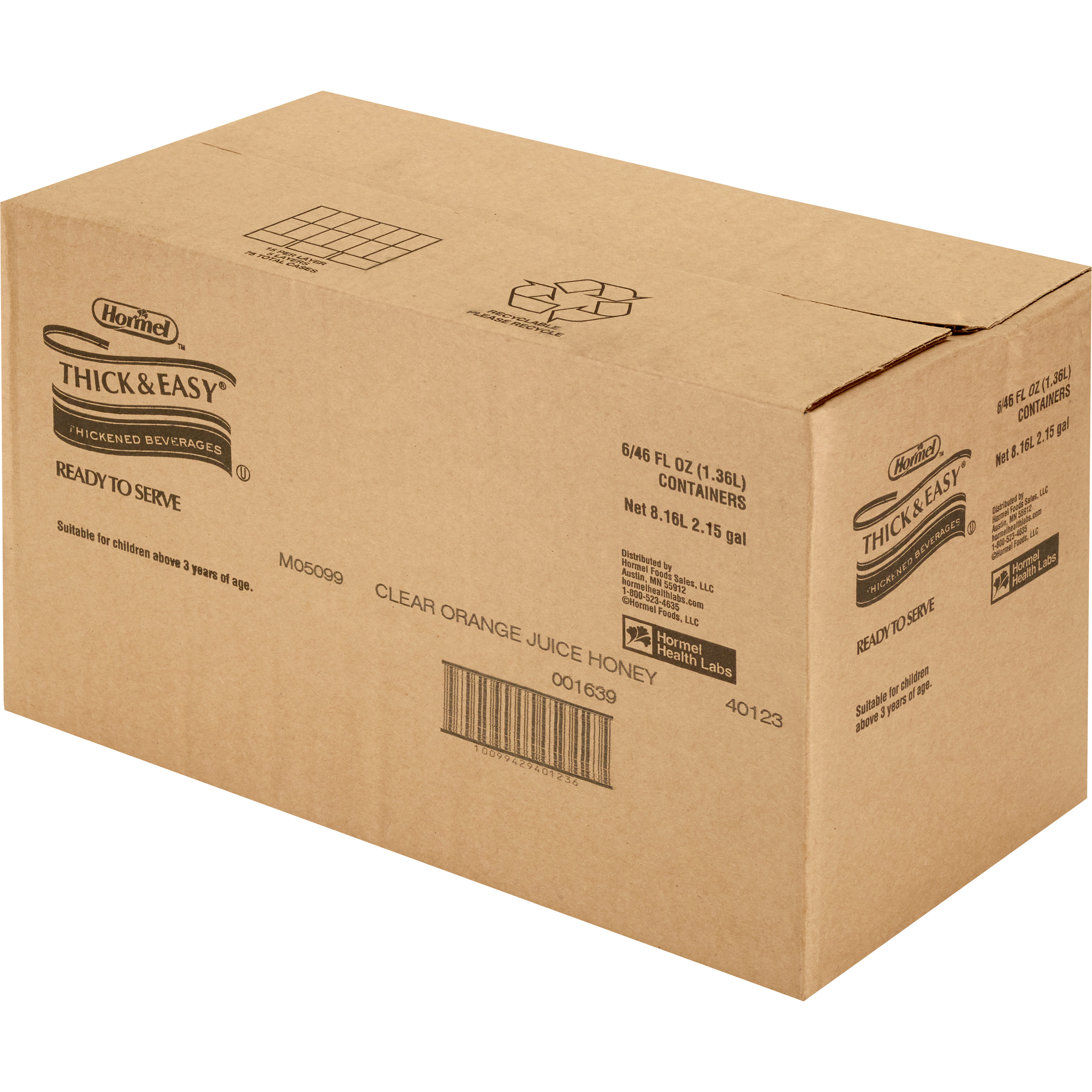 Thick & Easy Clear Honey Consistency Orange Juice Thickened Beverage, 46 oz. Bottle