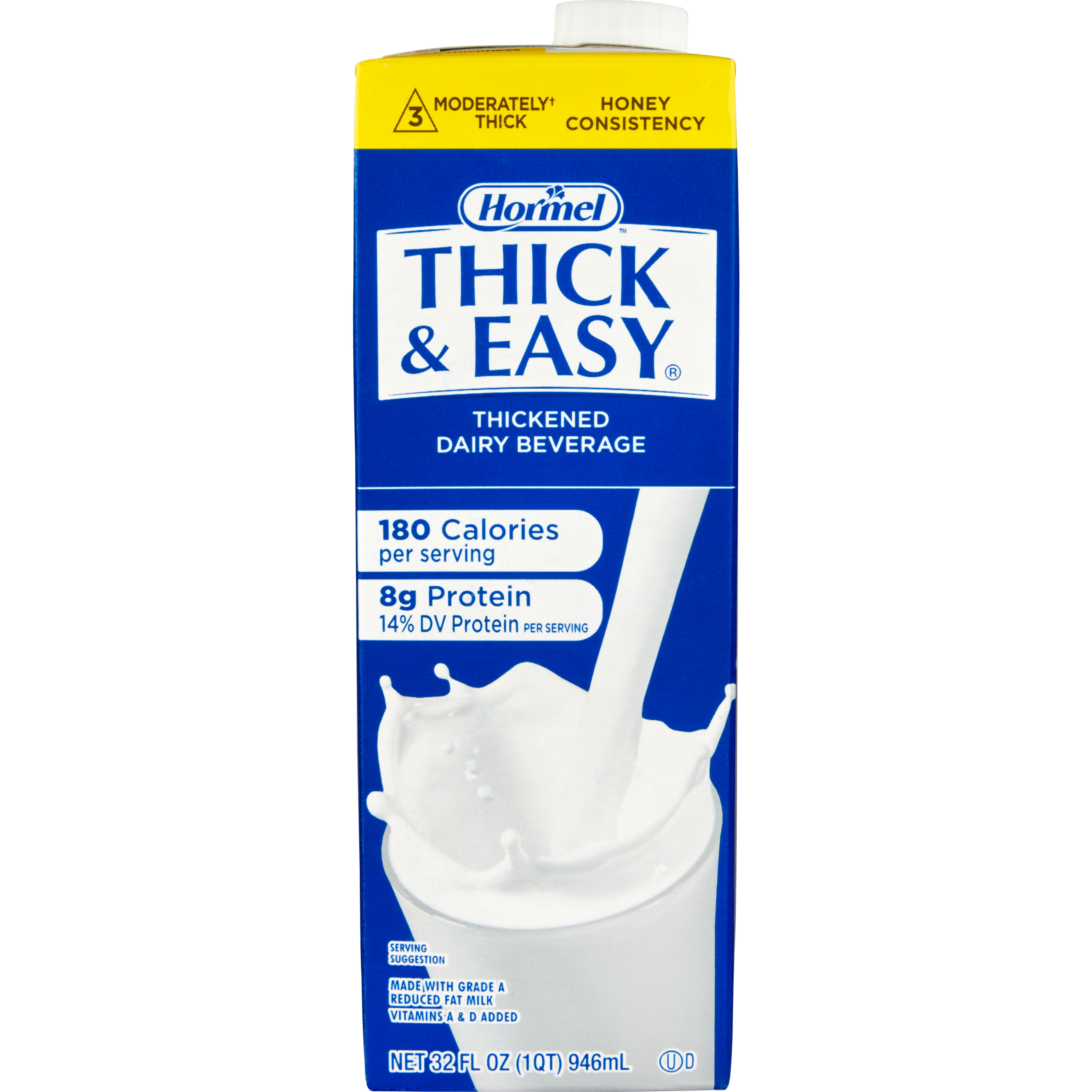 Thick & Easy Dairy Honey Consistency Milk Thickened Beverage, 32 oz. Carton