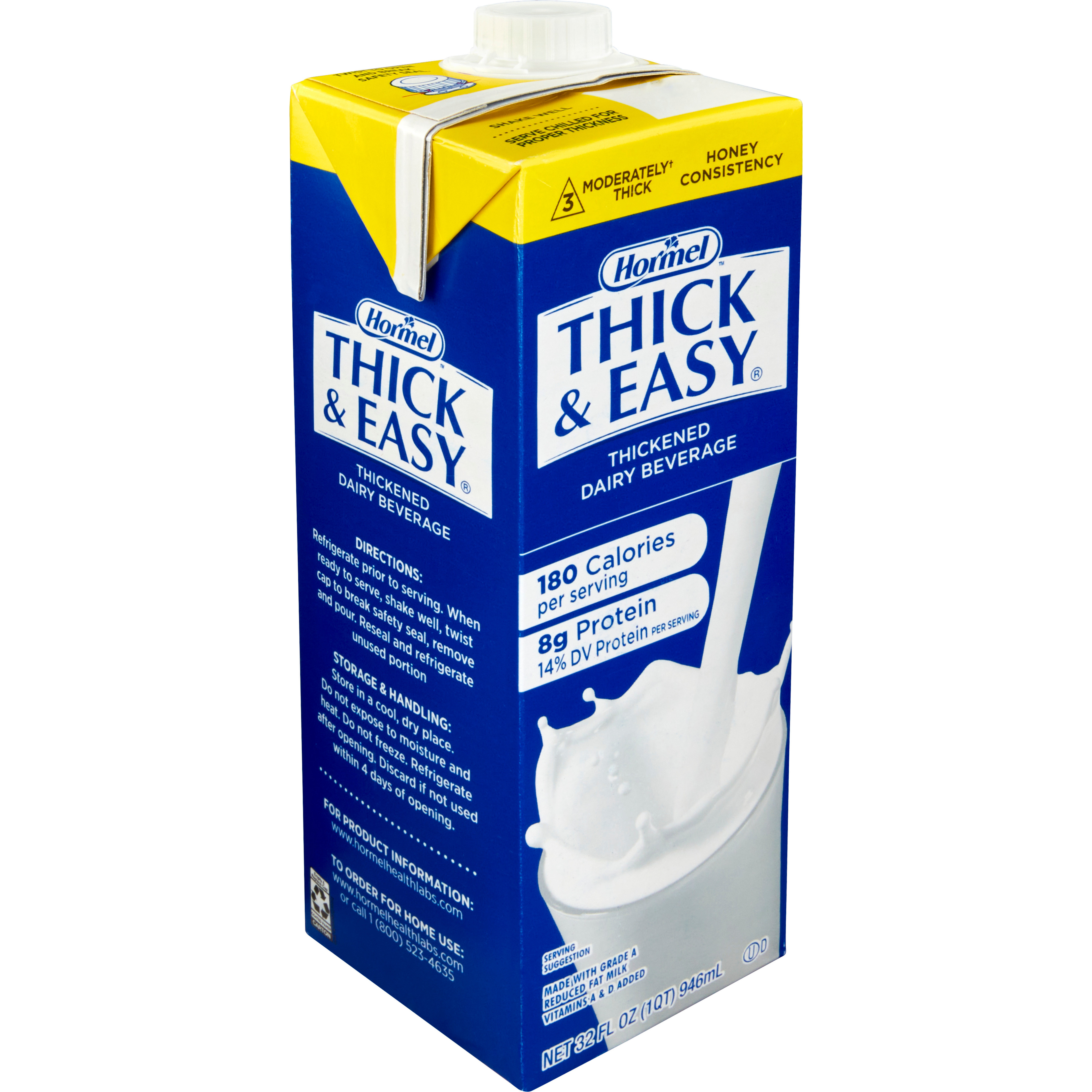 Thick & Easy Dairy Honey Consistency Milk Thickened Beverage, 32 oz. Carton