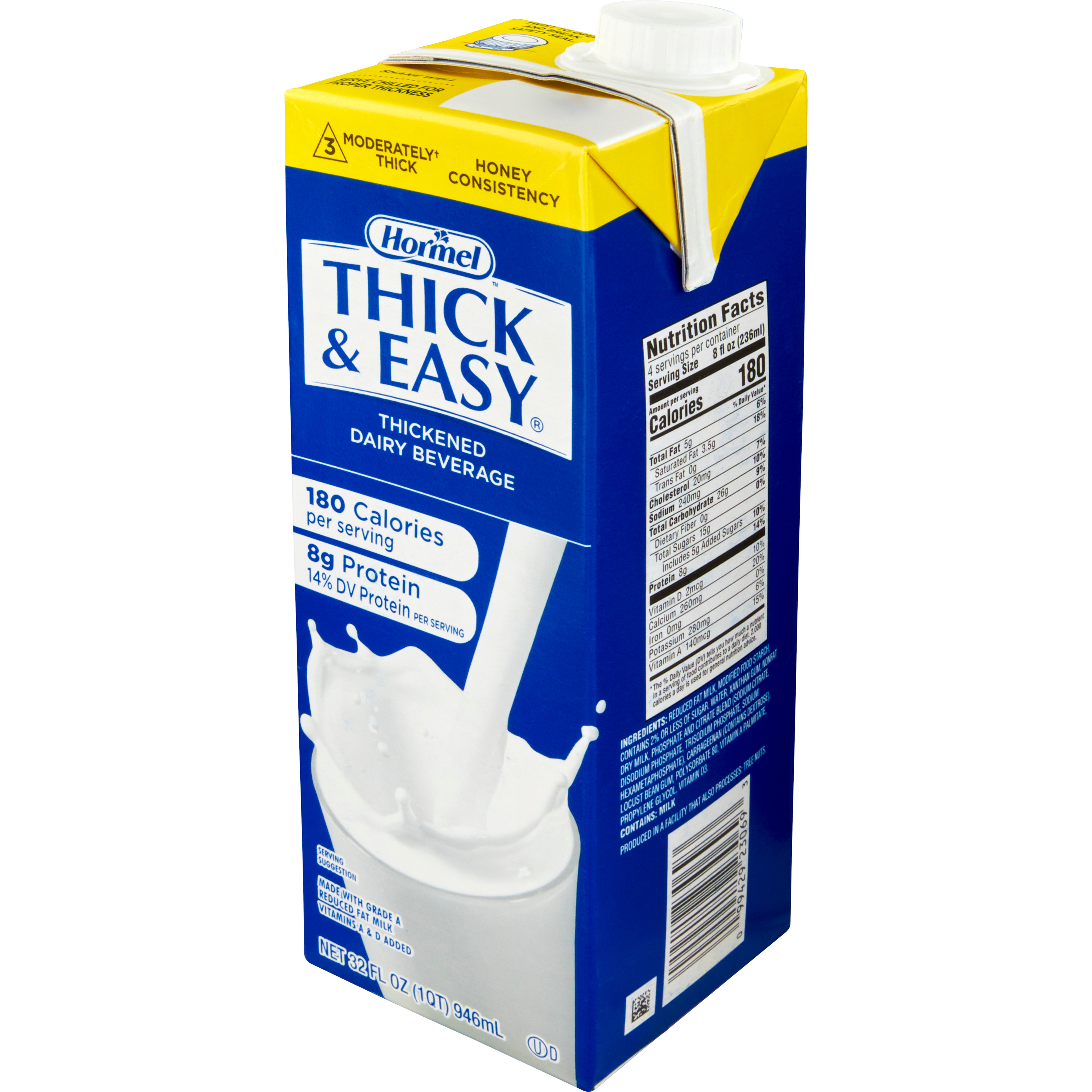 Thick & Easy Dairy Honey Consistency Milk Thickened Beverage, 32 oz. Carton
