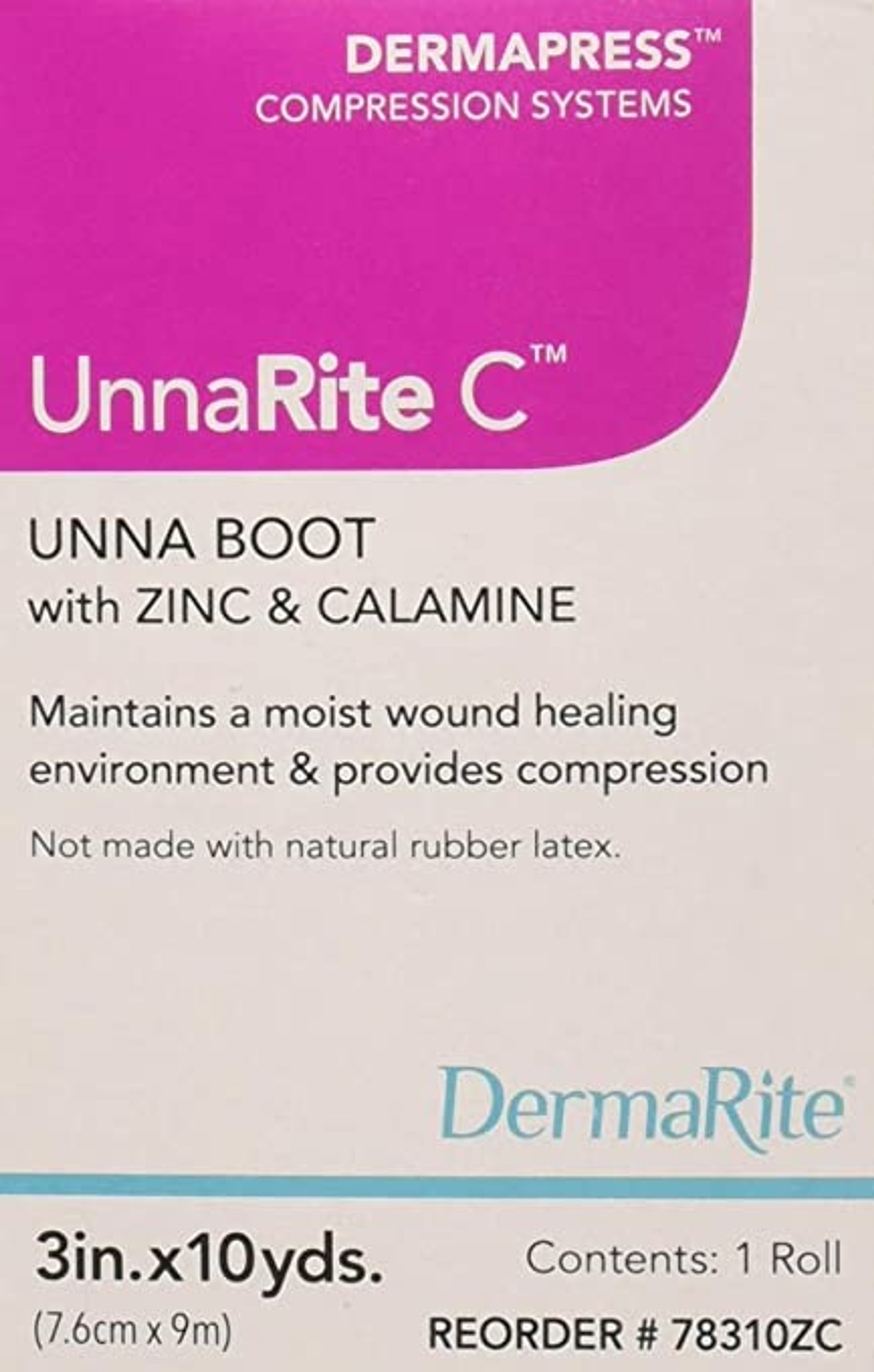 UnnaRite C Unna Boot with Calamine and Zinc Oxide, 4 Inch x 10 Yard
