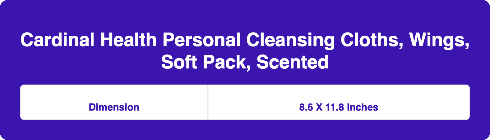 Cardinal Health Personal Cleansing Cloths, Wings, Soft Pack, Scented, 5399S, Case of 768