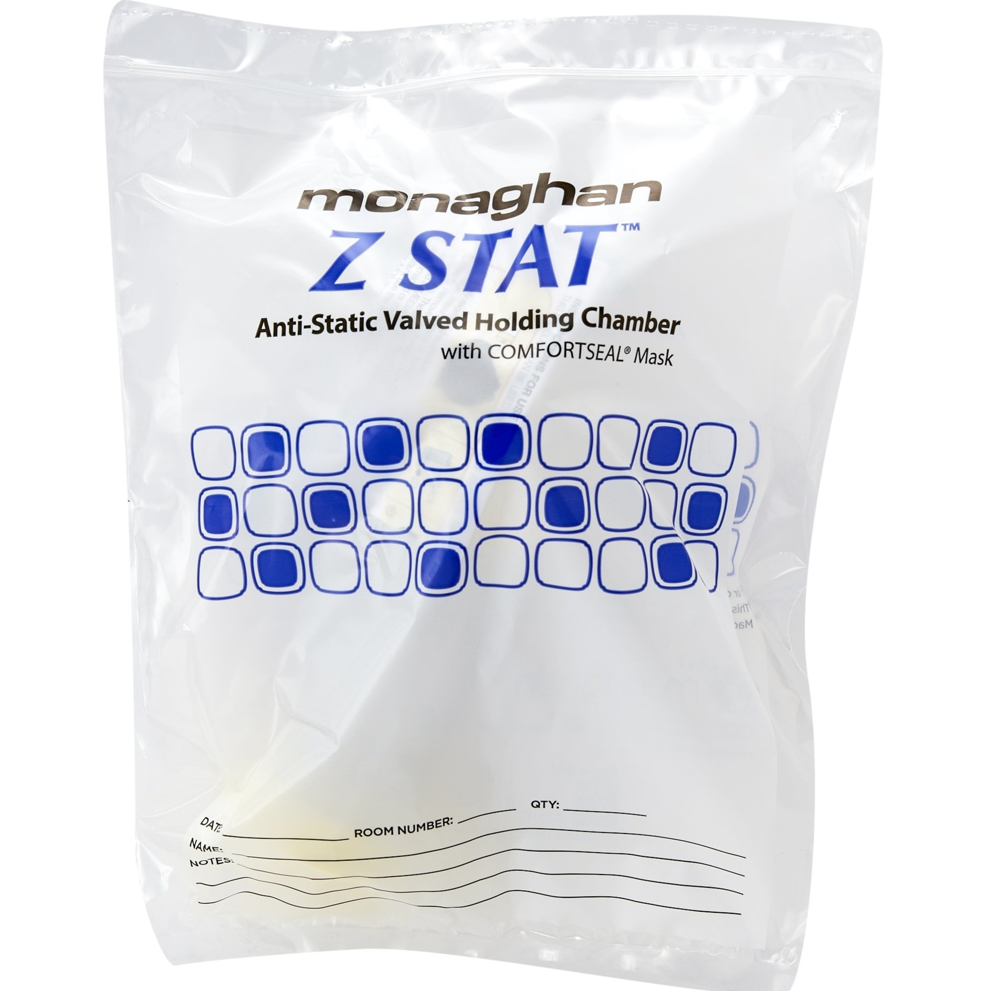 Monaghan Z-Stat Anti-Static Valved Holding Chamber with COMFORTSEAL Mask