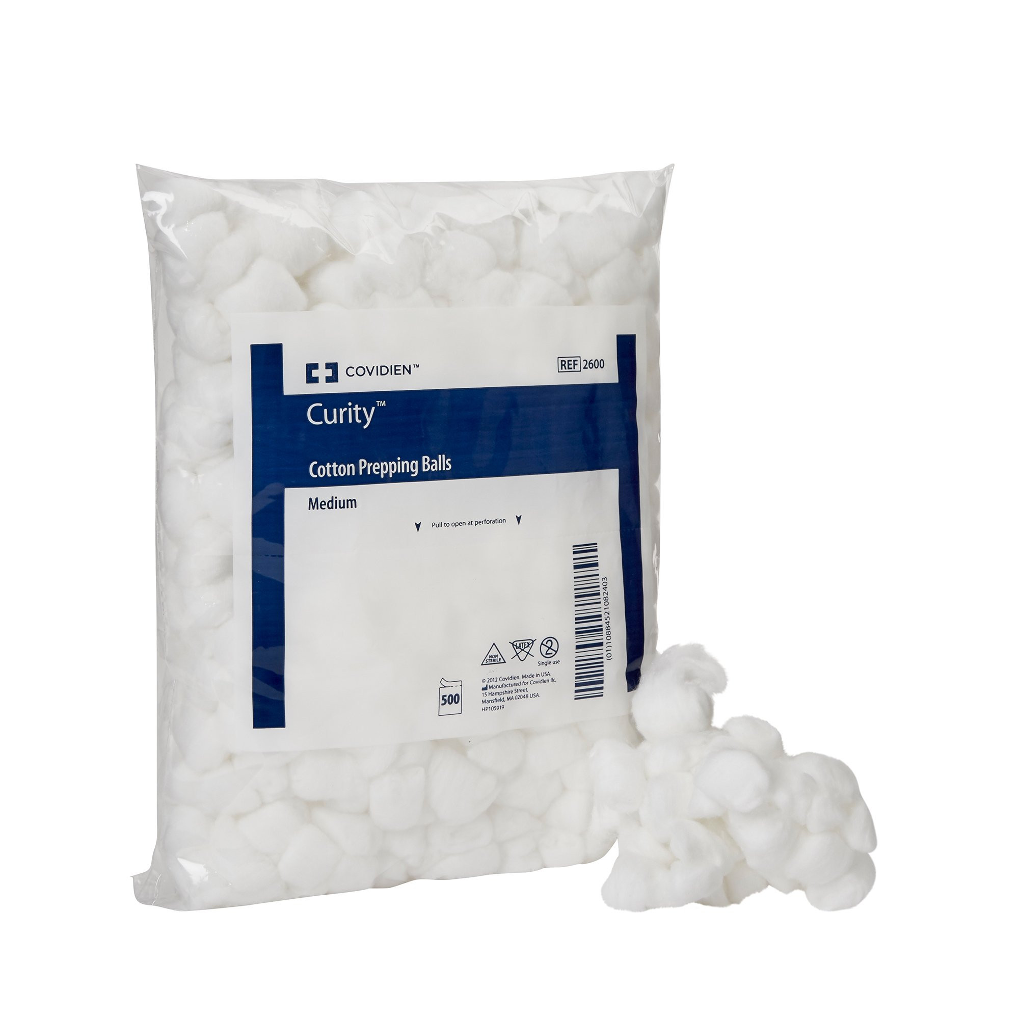 Curity Cotton Prepping Balls, 2600, Medium - Case of 8