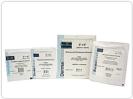 DermaDress Waterproof Composite Dressing, 6 X 6", 00277E, Box of 10