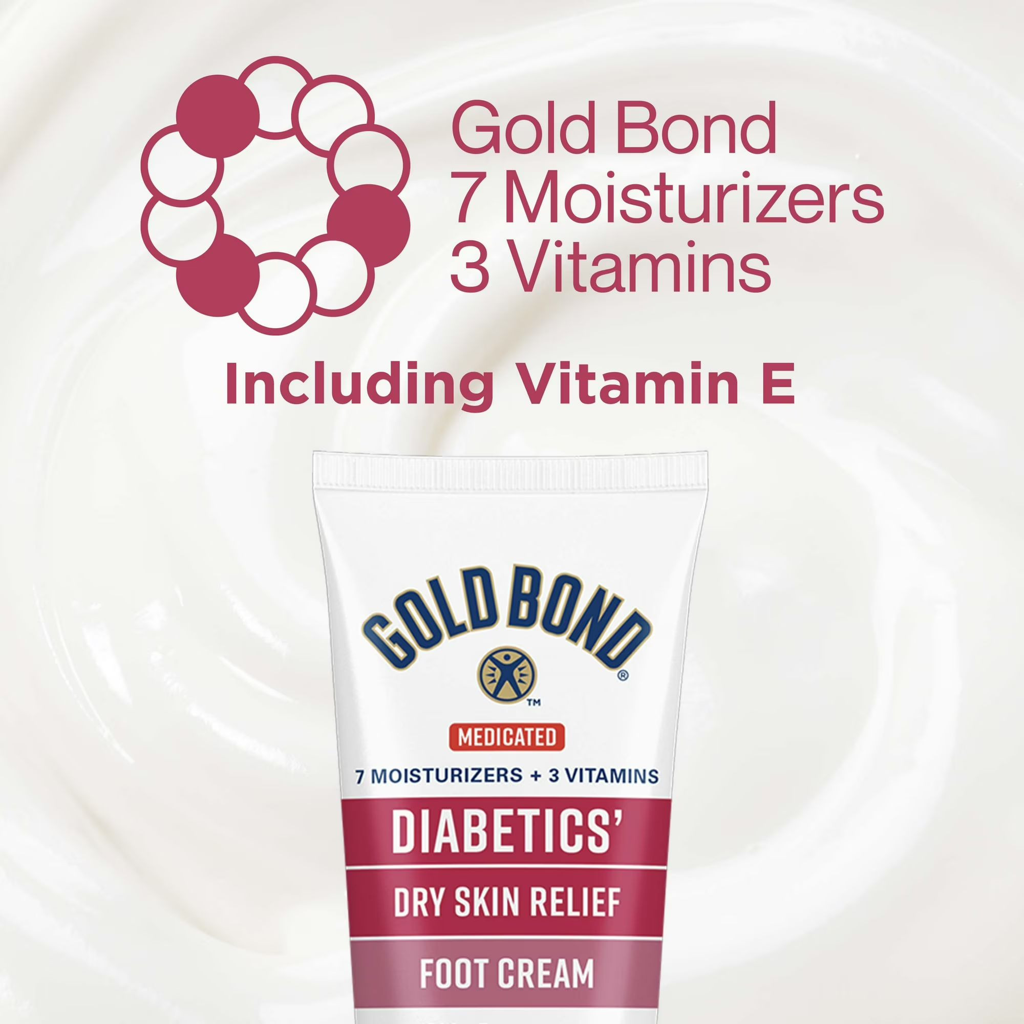 Gold Bond Ultimate Diabetics' Dry Skin Relief Foot Cream, Unscented, 3.4 oz.