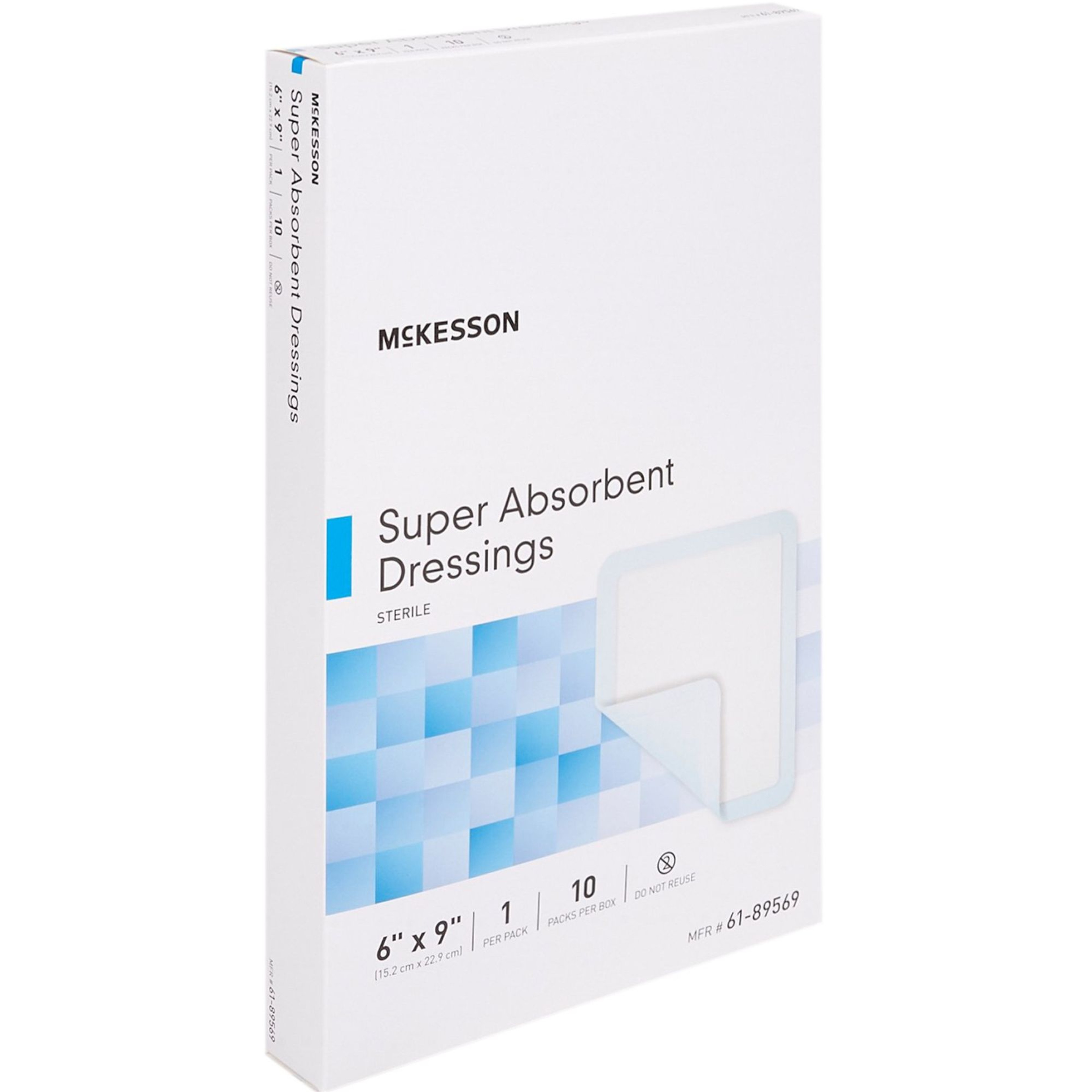 McKesson Super Absorbent Dressings, 6 X 9", 61-89569, Box of 10