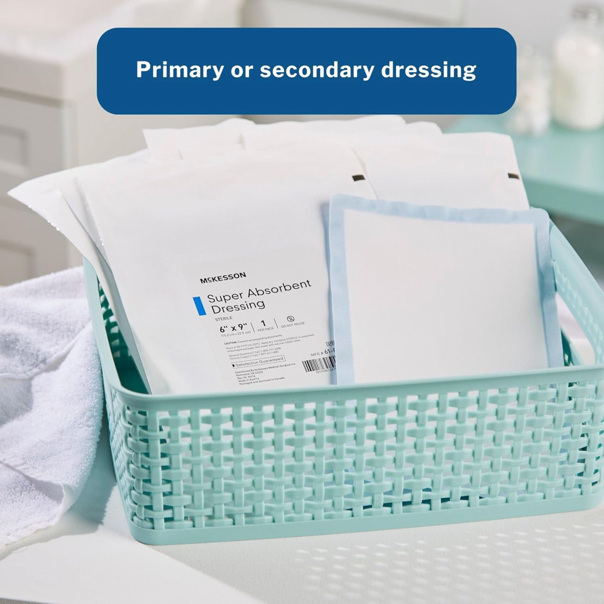 McKesson Super Absorbent Dressings, 6 X 9", 61-89569, Box of 10