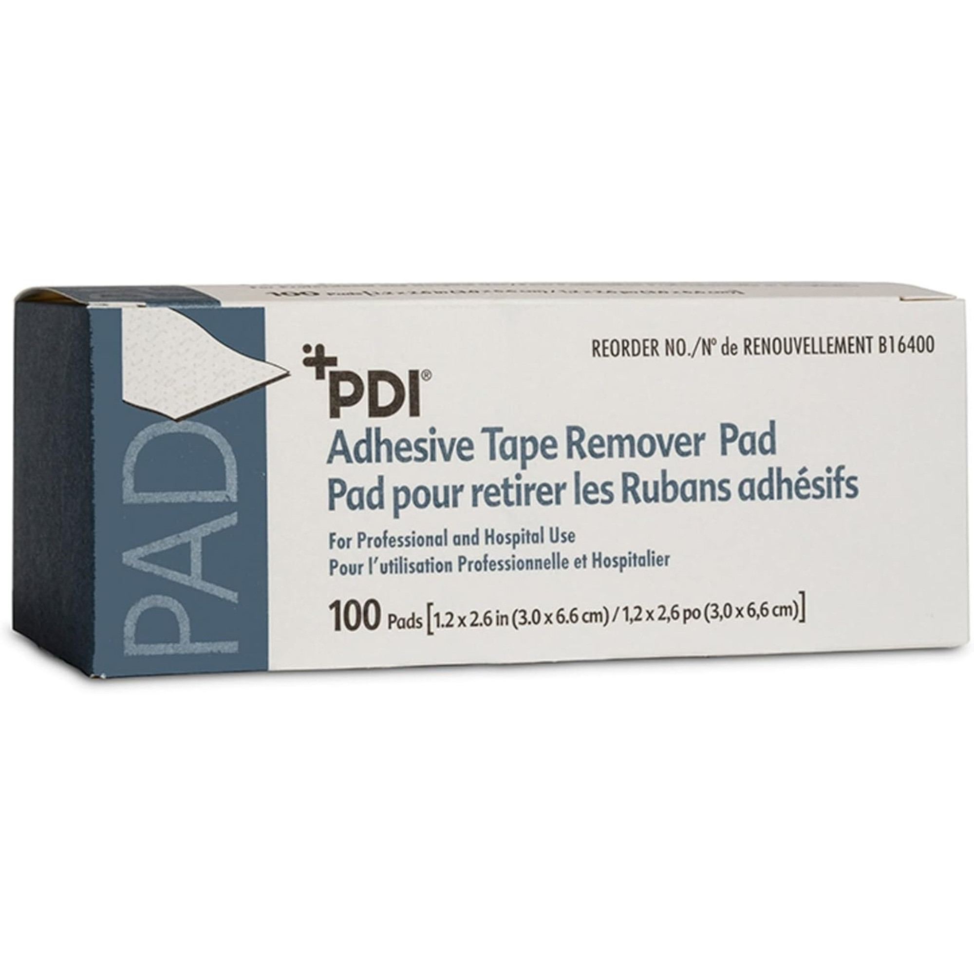 PDI Adhesive Tape Remover Pad, 1-1/4 X 2-5/8" , B16400, Box of 100