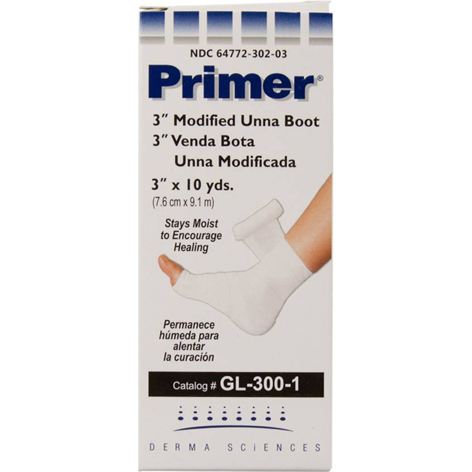 Primer Unna Boot with Zinc Oxide, 3" x 10 yd