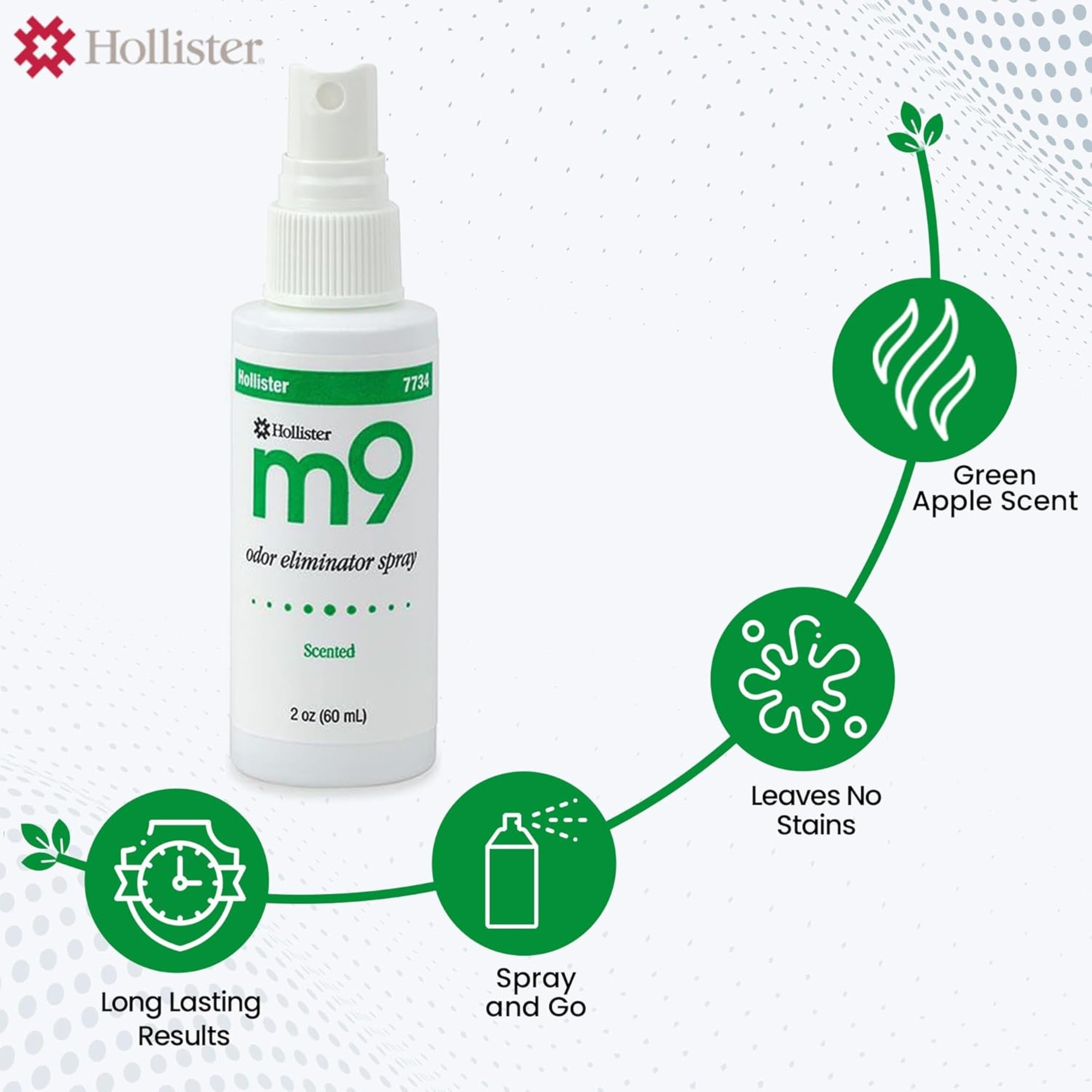 Hollister M9 Odor Eliminator Spray, Scented, 2 oz.