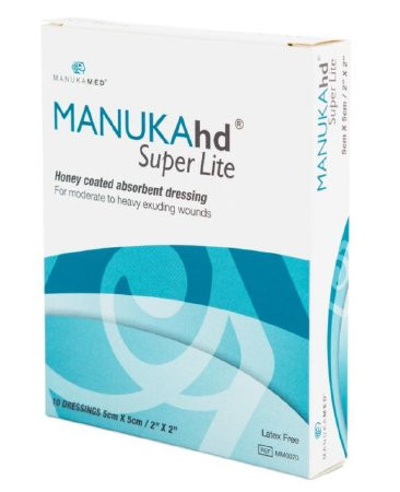 MANUKAhd Super Lite Honey Coated Absorbent Dressing, 2 X 2", MM0070, Box of 10