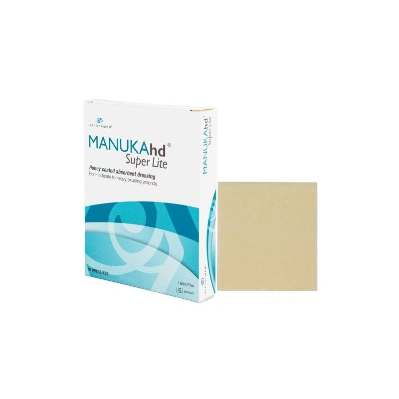MANUKAhd Super Lite Honey Coated Absorbent Dressing, 4 X 5", MM0071, Box of 10