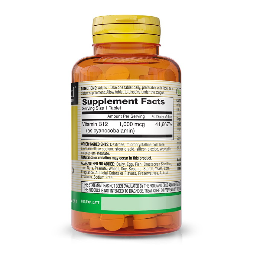 Mason Natural Vitamin B12 Dietary Supplement, 1000 mcg