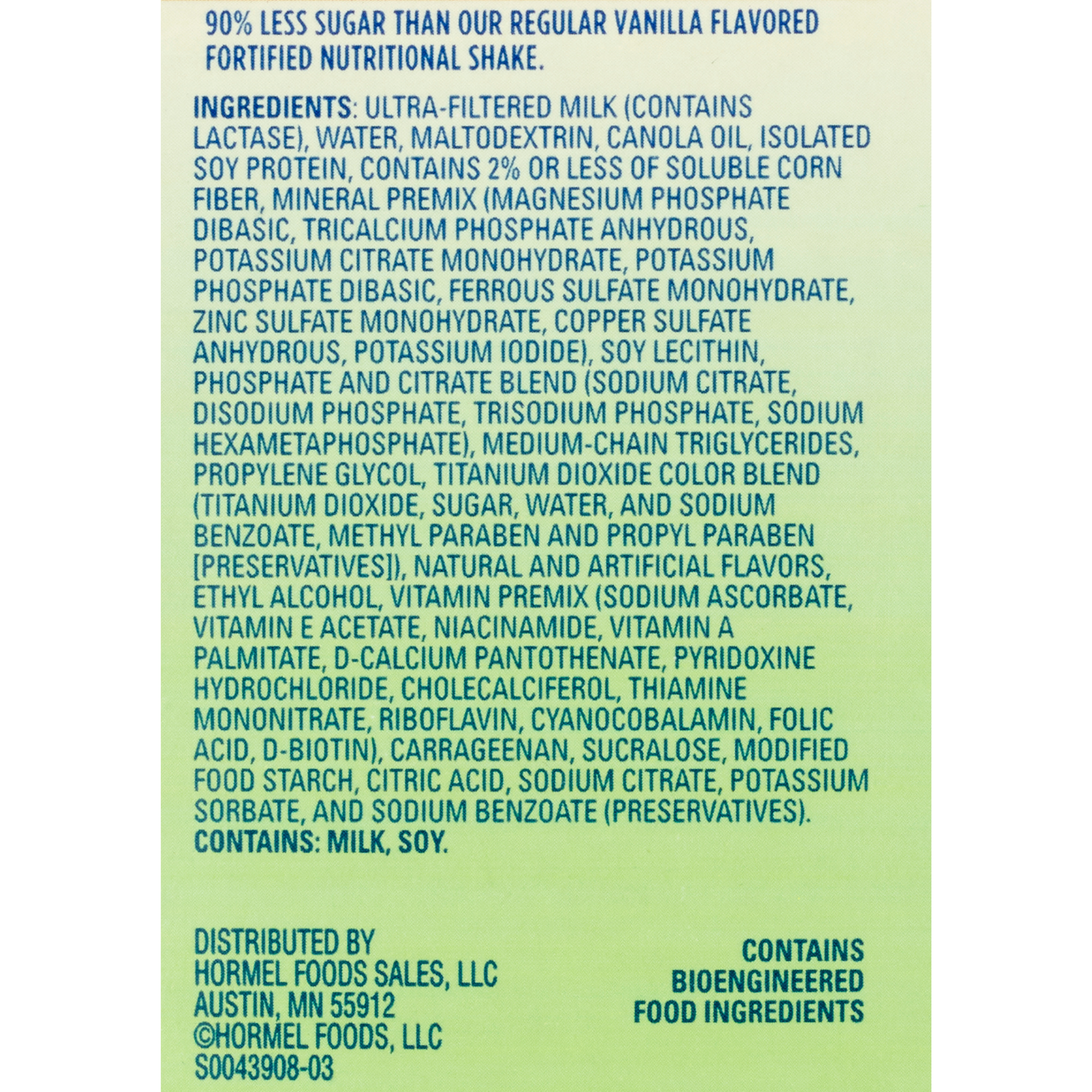 Hormel Med Pass Reduced Sugar Fortified Nutritional Shake, Vanilla, Nectar Consistency, 32 oz.