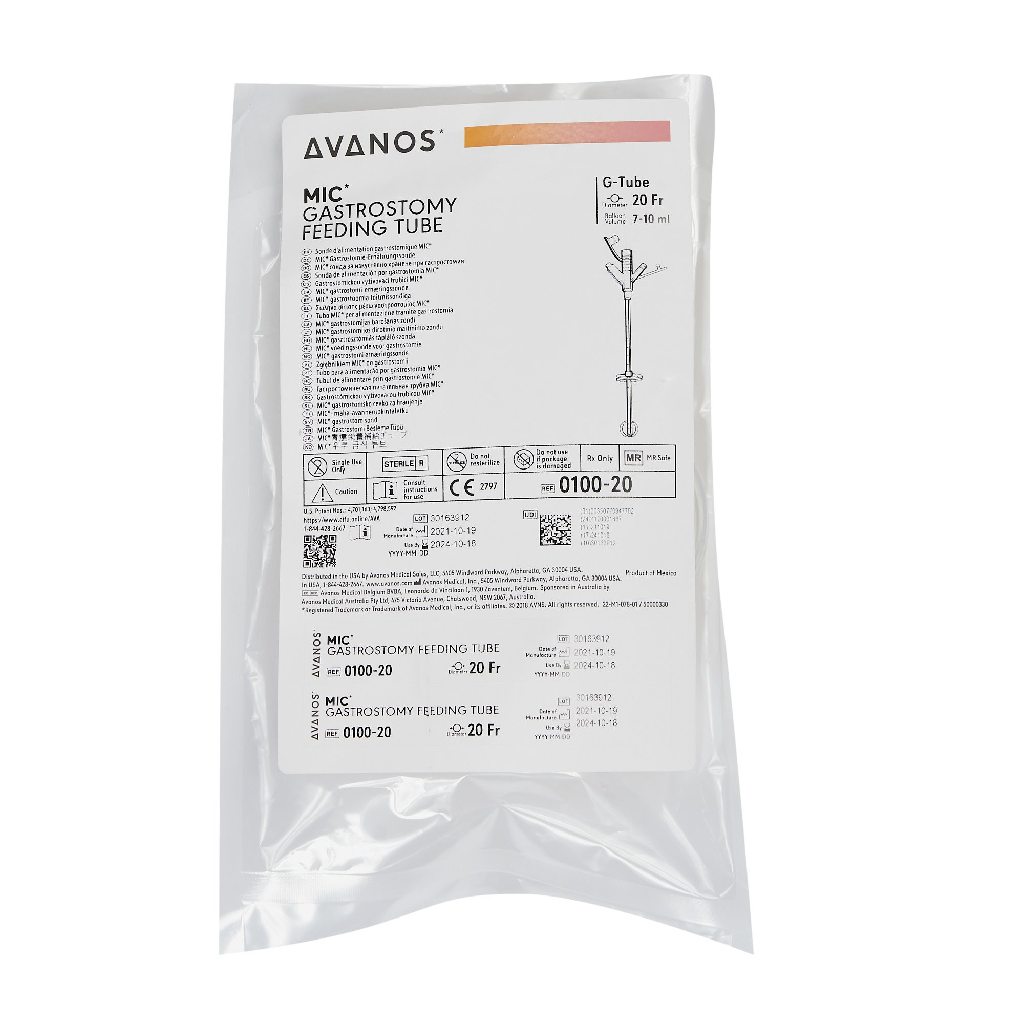 MIC Silicone Gastrostomy Feeding Tube