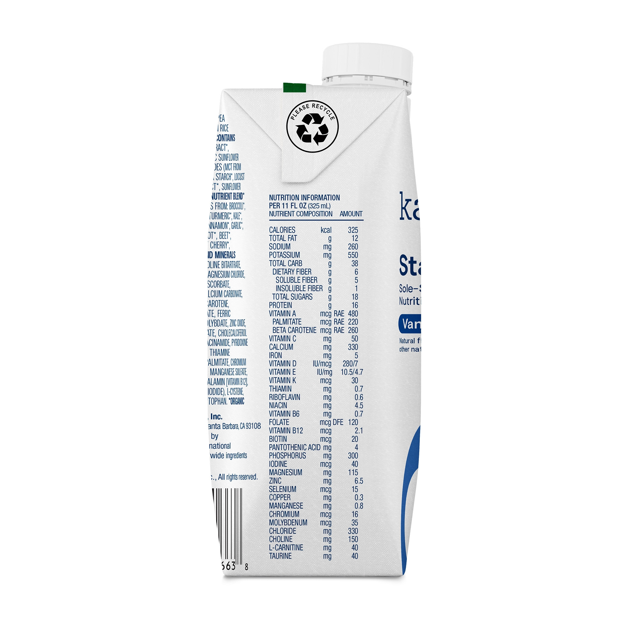 Kate Farms Standard 1.0 Sole-Source Nutrition Formula, Vanilla, 11 oz.