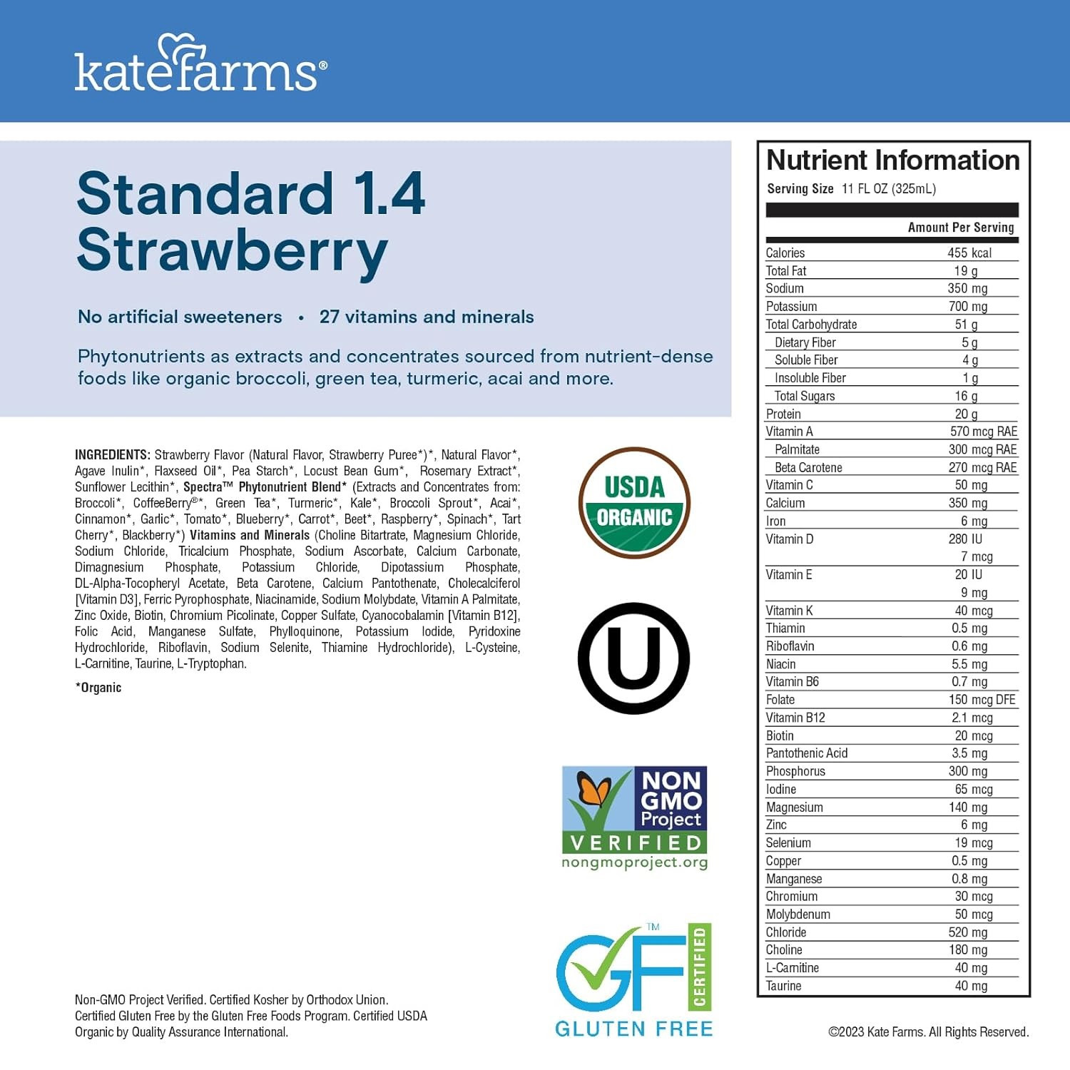 Kate Farms Standard 1.4 Sole-Source Nutrition Formula
