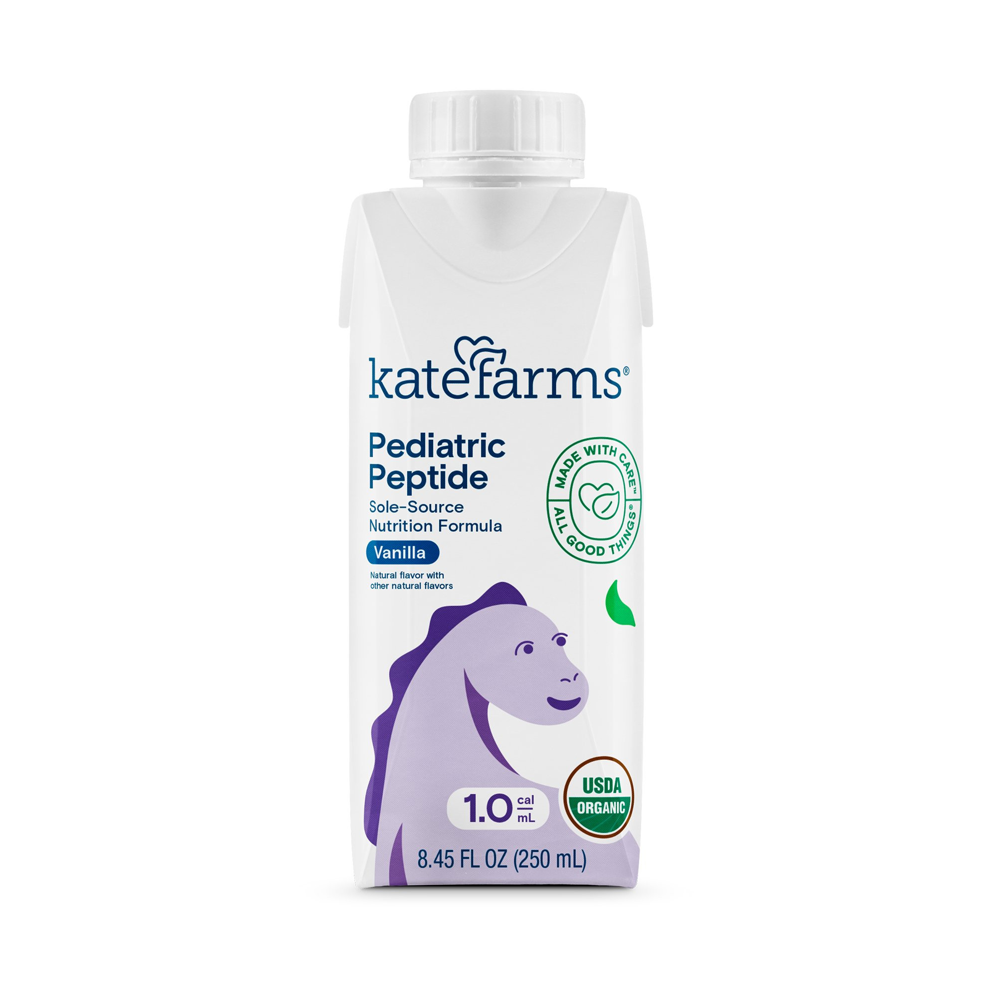 Kate Farms Pediatric Peptide 1.0 Sole-Source Nutrition Formula, Vanilla, 8.45 oz.