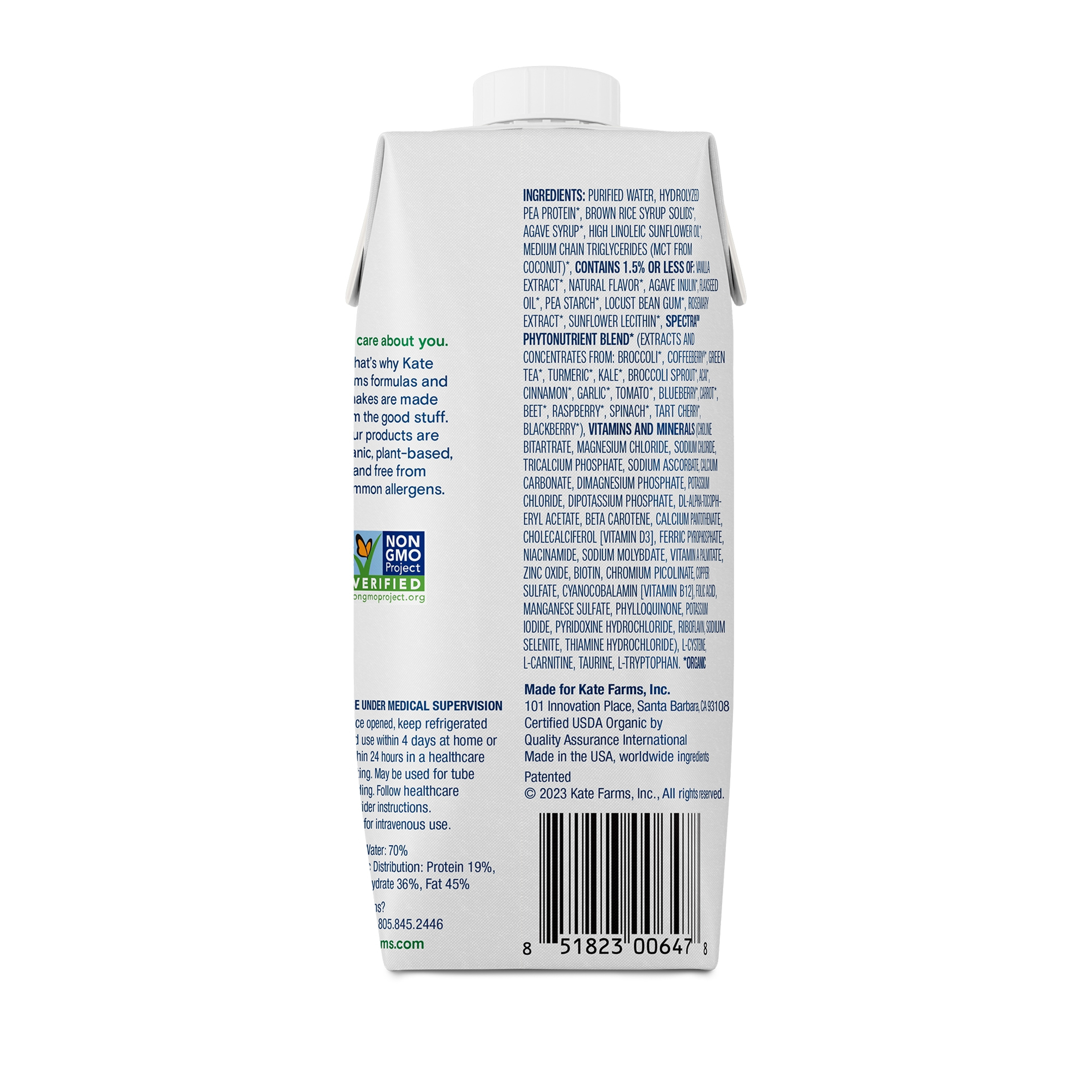 Kate Farms Peptide 1.5 Sole-Source Nutrition Formula, Vanilla, 11 oz.