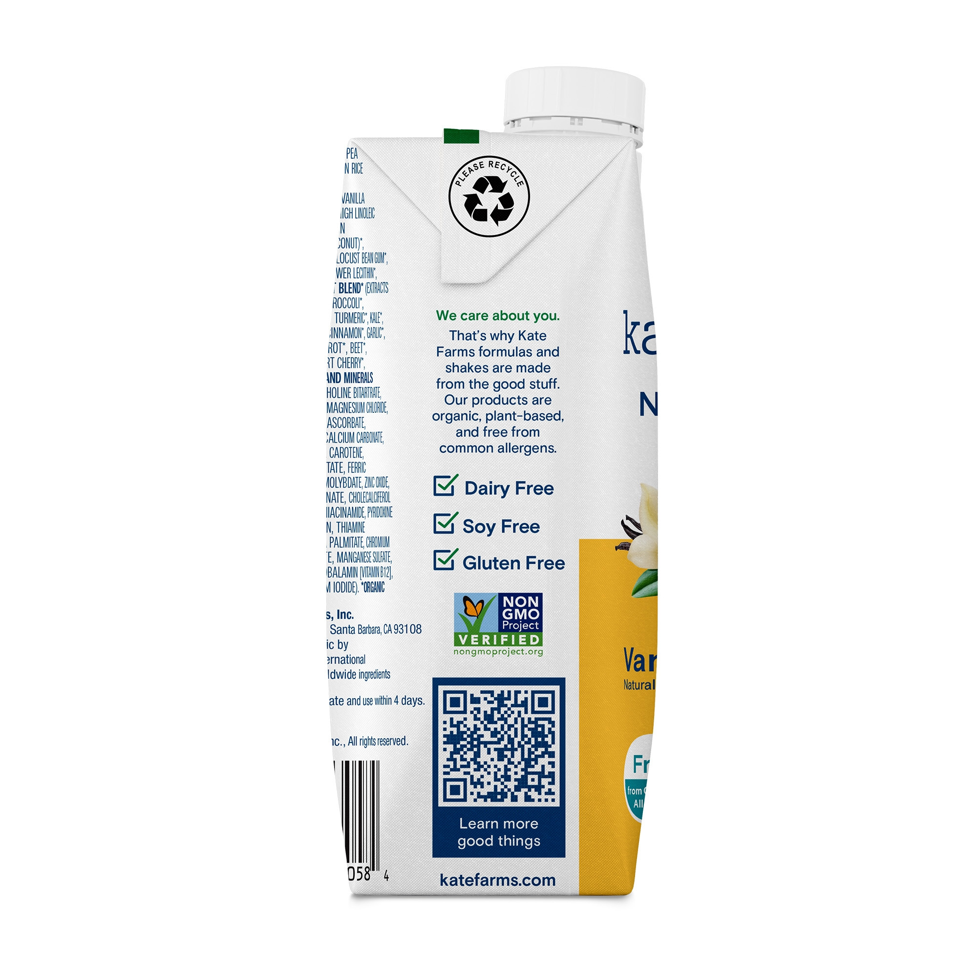 Kate Farms Nutrition Shake, Vanilla, 11 oz.