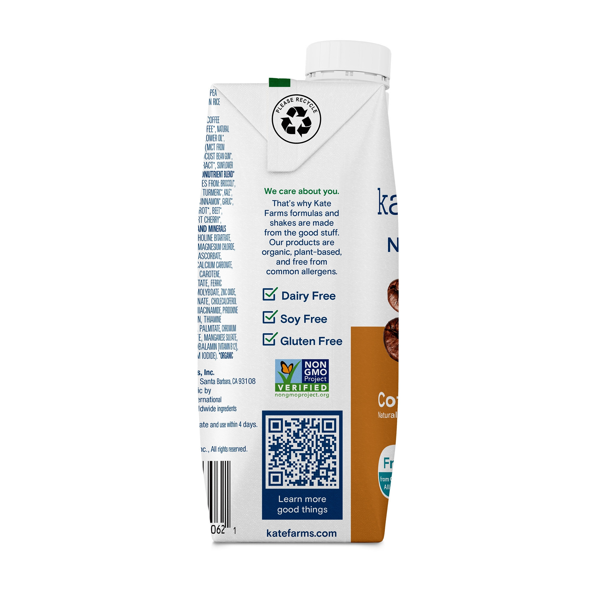 Kate Farms Nutrition Shake, Coffee, 11 oz.