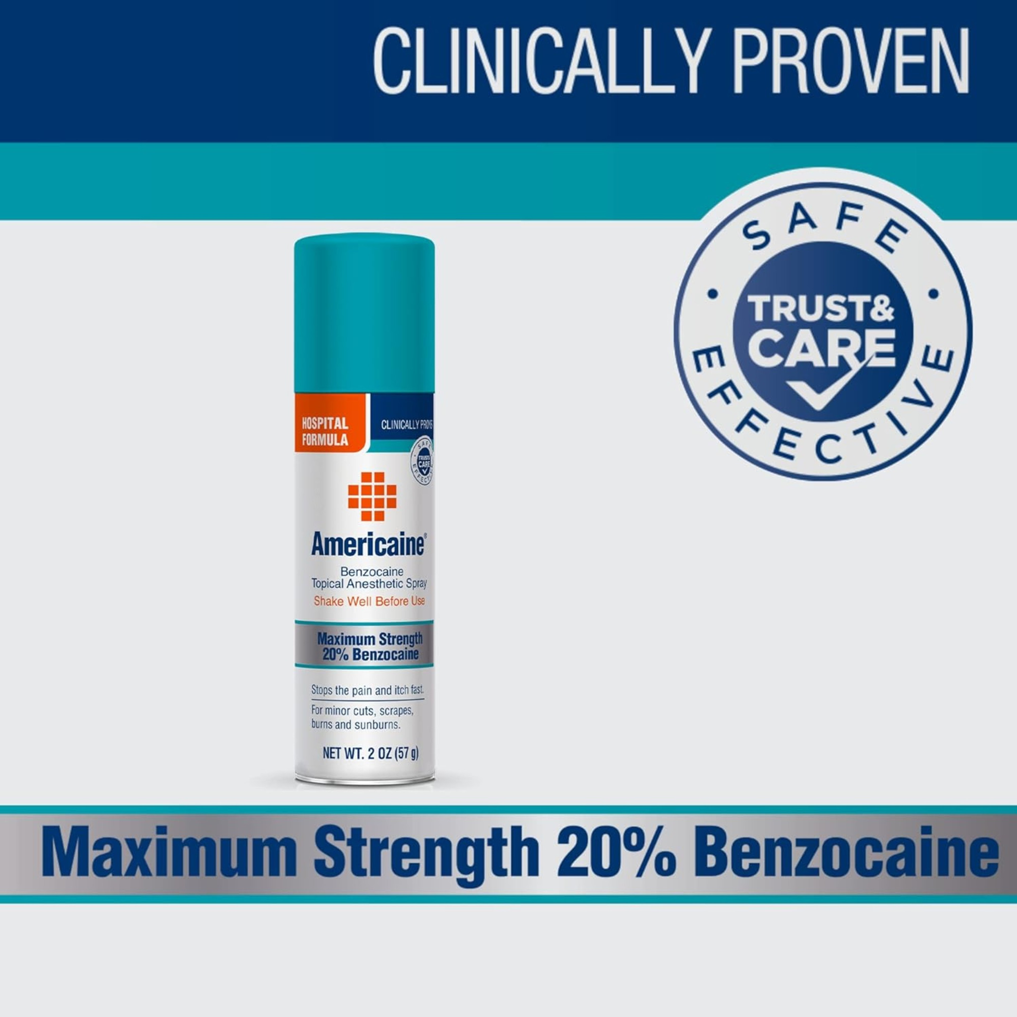 Americaine Benzocaine Topical Antiseptic Spray, 2 oz., 63736037882, 1 Each