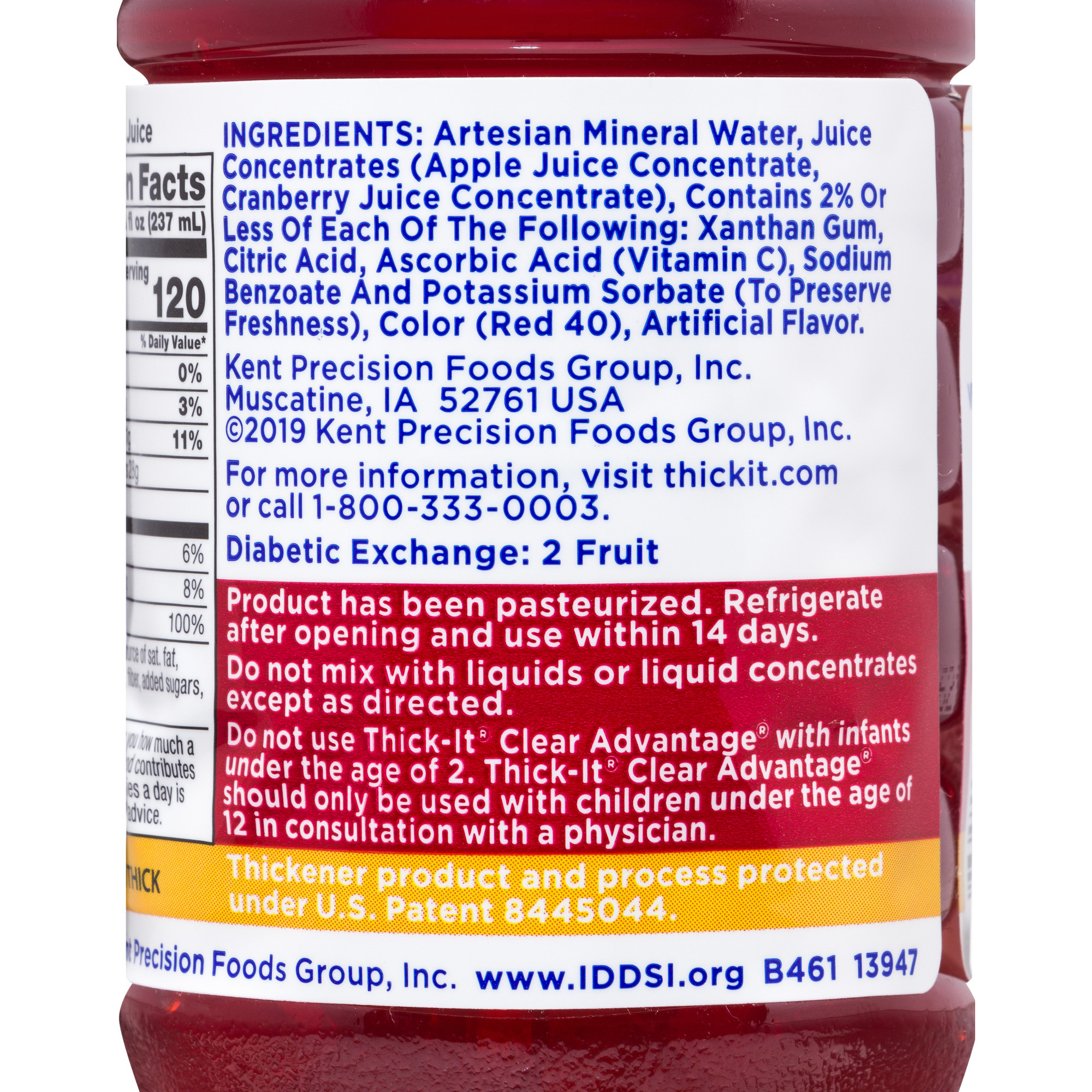 Thick-It Clear Advantage Thickened Cranberry Juice Blend, Moderately Thick, Honey Consistency