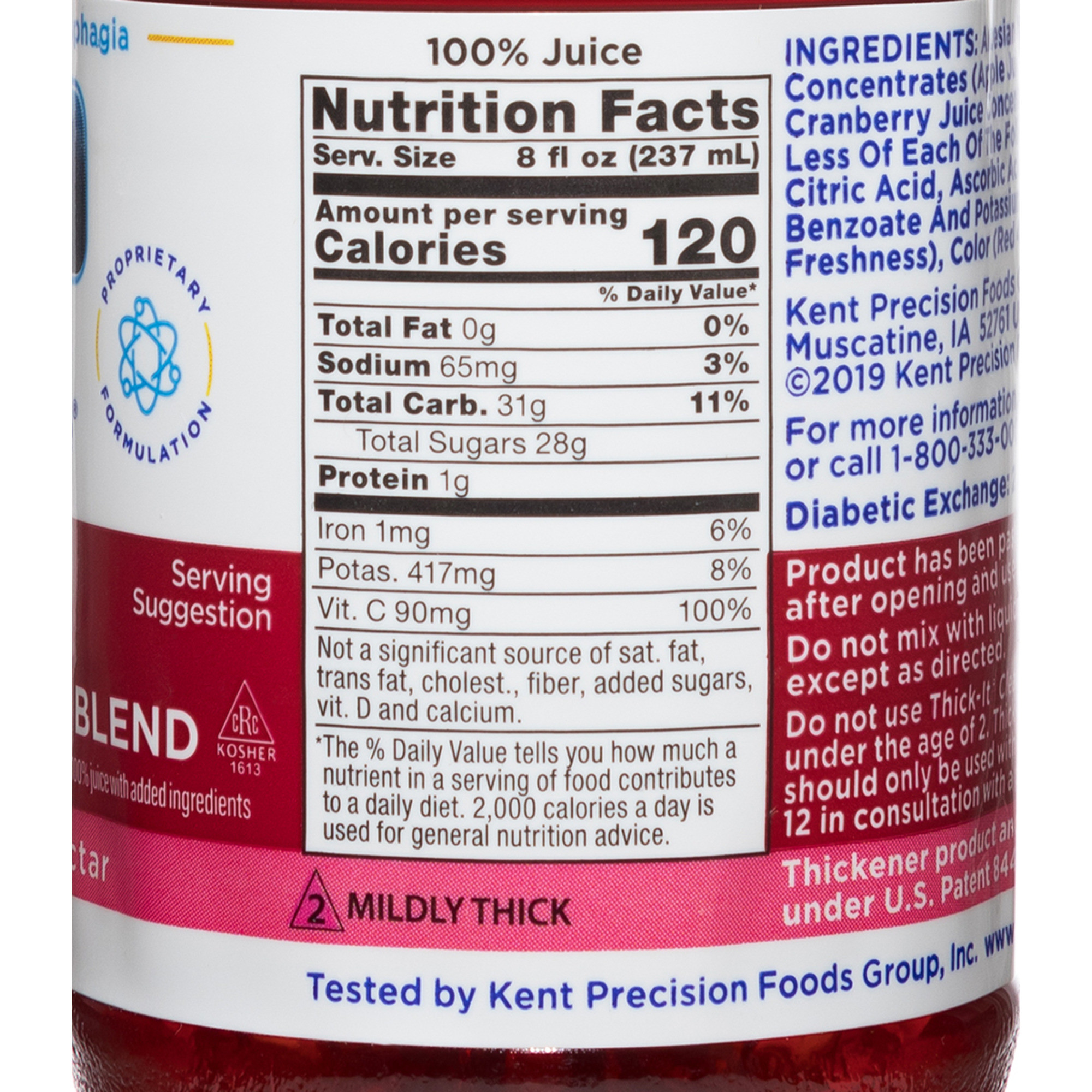 Thick-It Clear Advantage Thickened Cranberry Juice Blend, Mildly Thick, Nectar Consistency