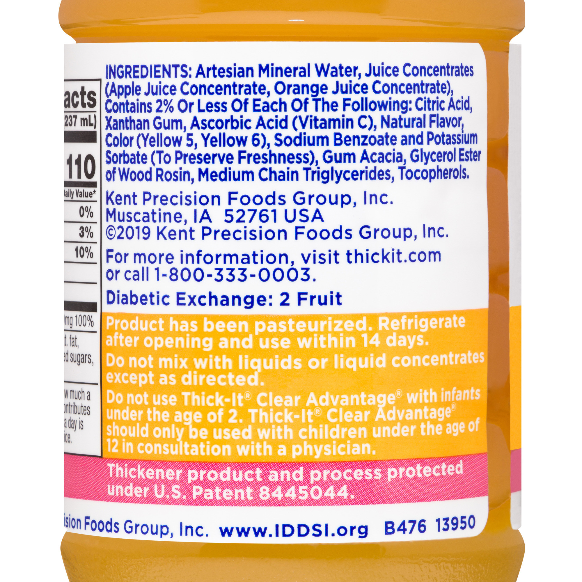 Thick-It Clear Advantage Thickened Orange Juice Blend, Mildly Thick, Nectar Consistency