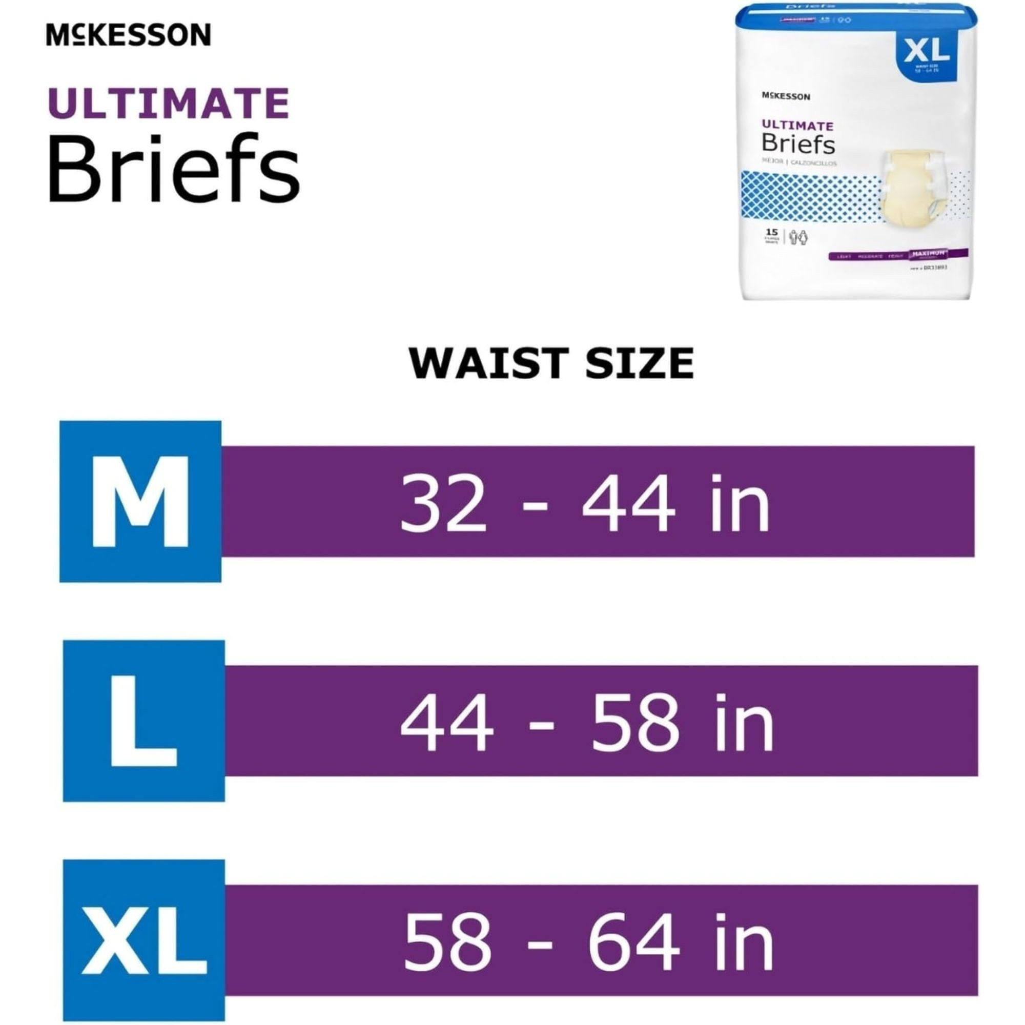McKesson Ultimate Brief Adult Diapers with Tabs, Maximum Absorbency