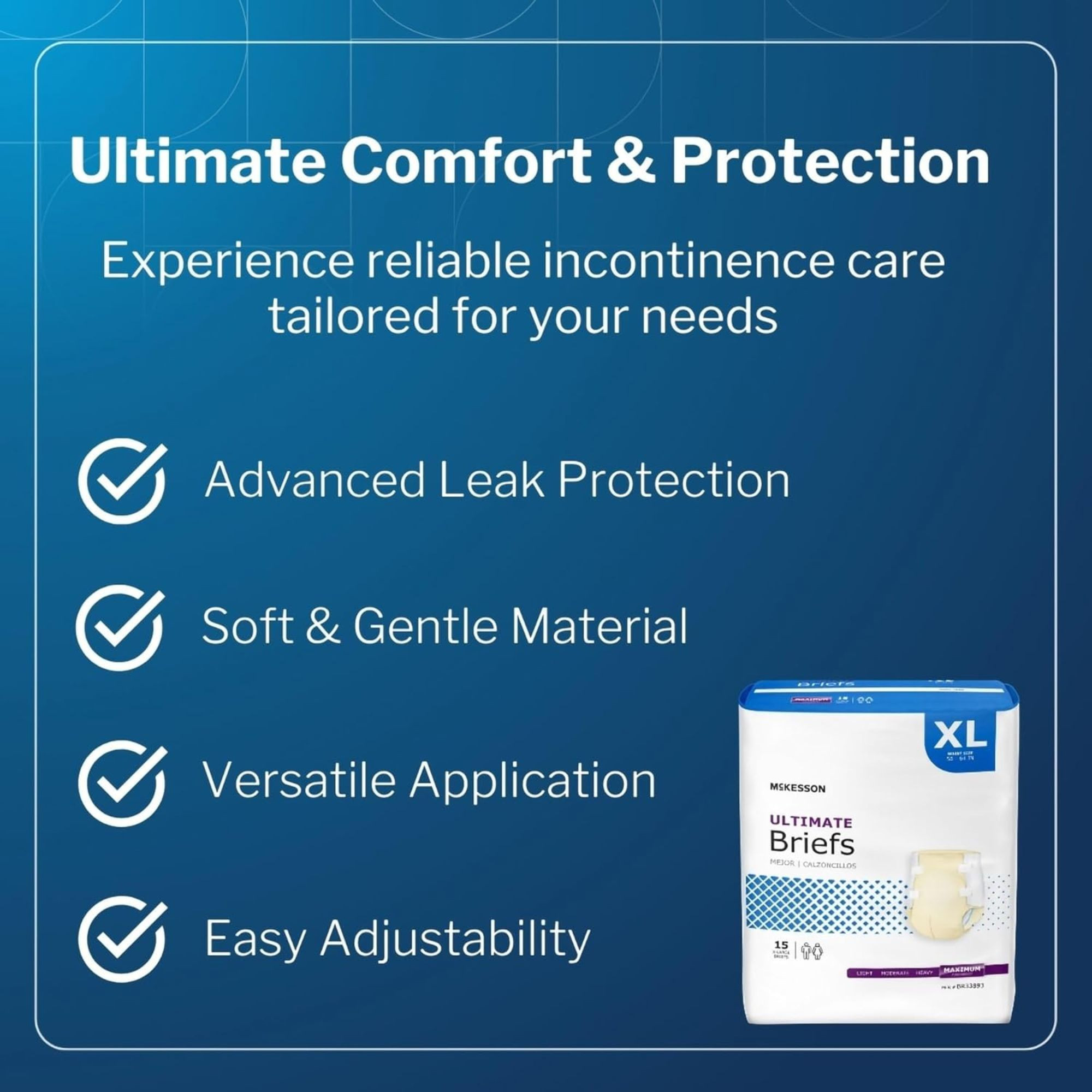 McKesson Ultimate Brief Adult Diapers with Tabs, Maximum Absorbency