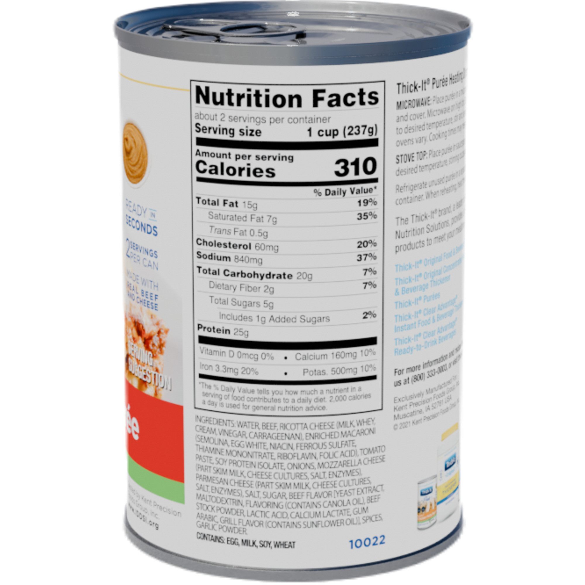 Thick-It Beef Lasagna Puree, Can