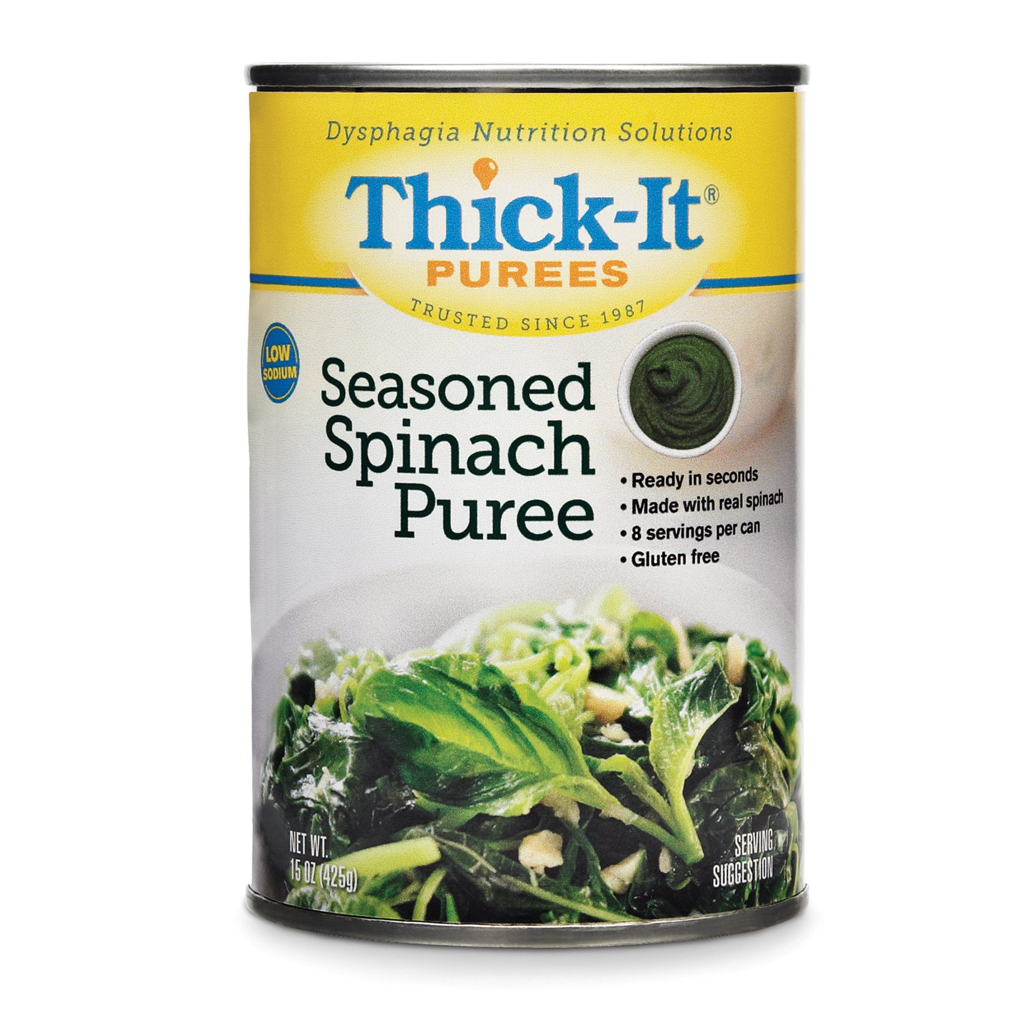 Thick-It Purees Seasoned Spinach Puree, 15 oz., H320-F8800, Case of 12