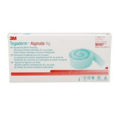 3M Tegaderm Alginate Ag Silver Dressing, Rope, 1 X 12", 90307, Box of 5