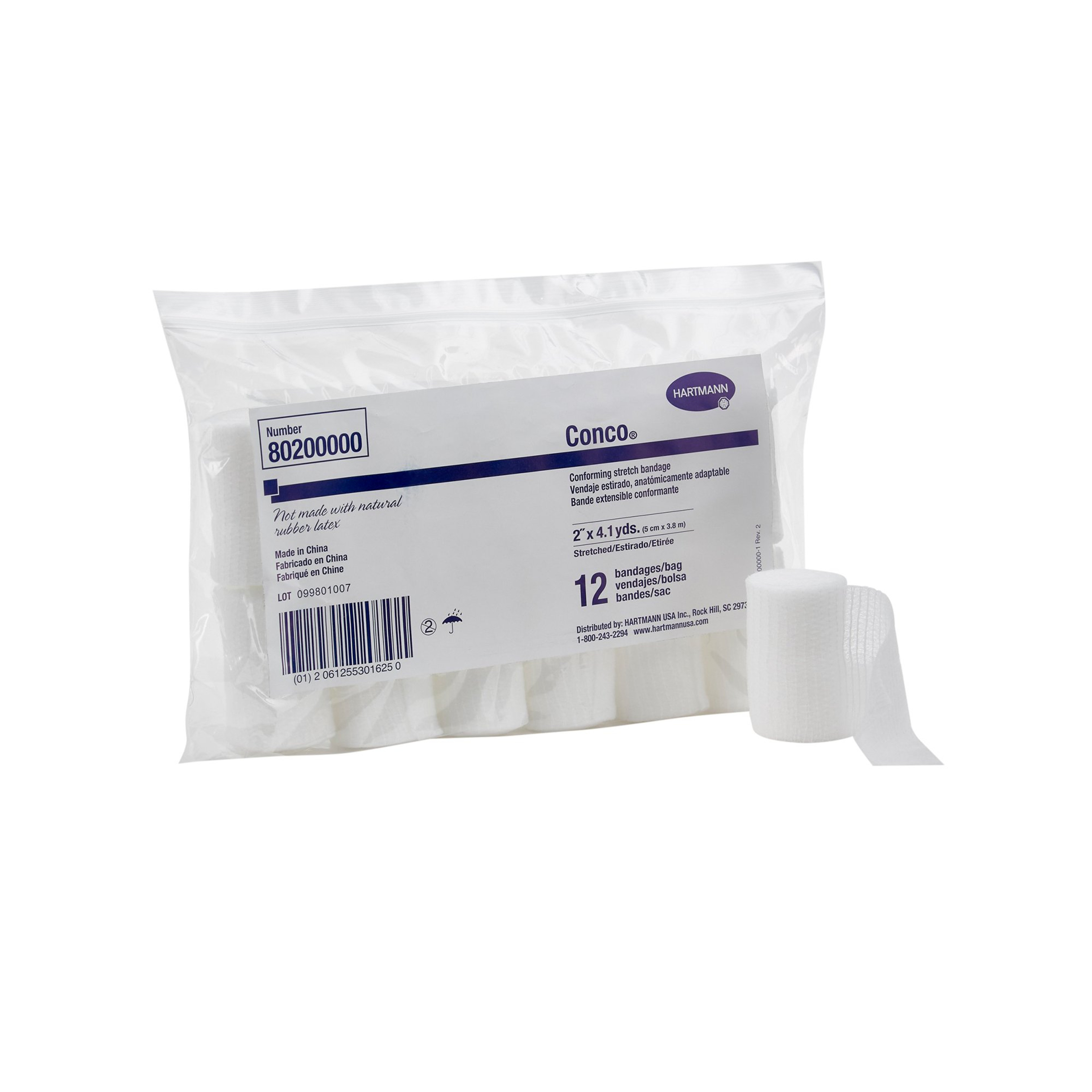Conco Conforming Stretch Bandage, 2" X 4-1/10 yd, 80200000, Bag of 12