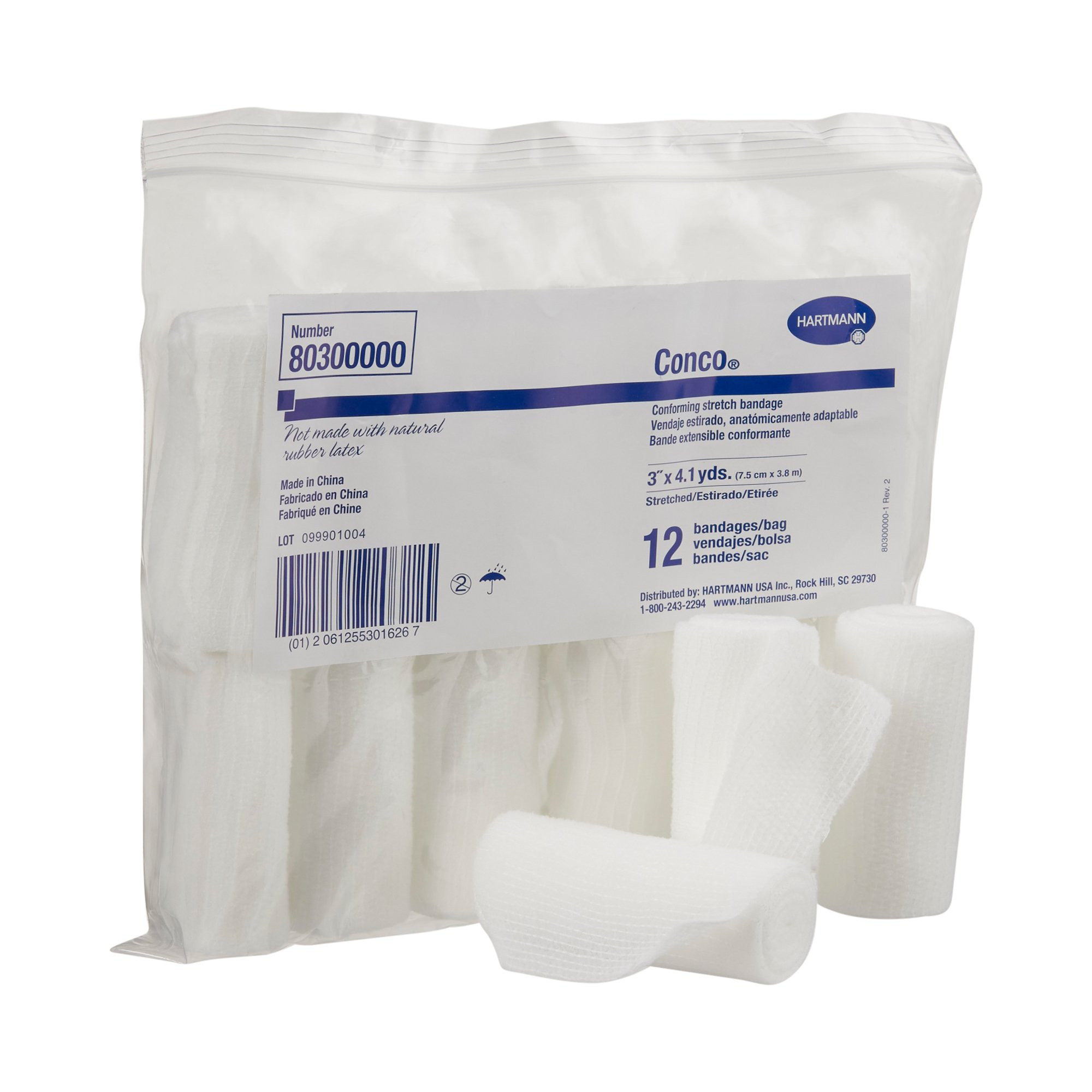 Conco Conforming Stretch Bandage, 3" X 4.1 yd, 80300000, Box of 12