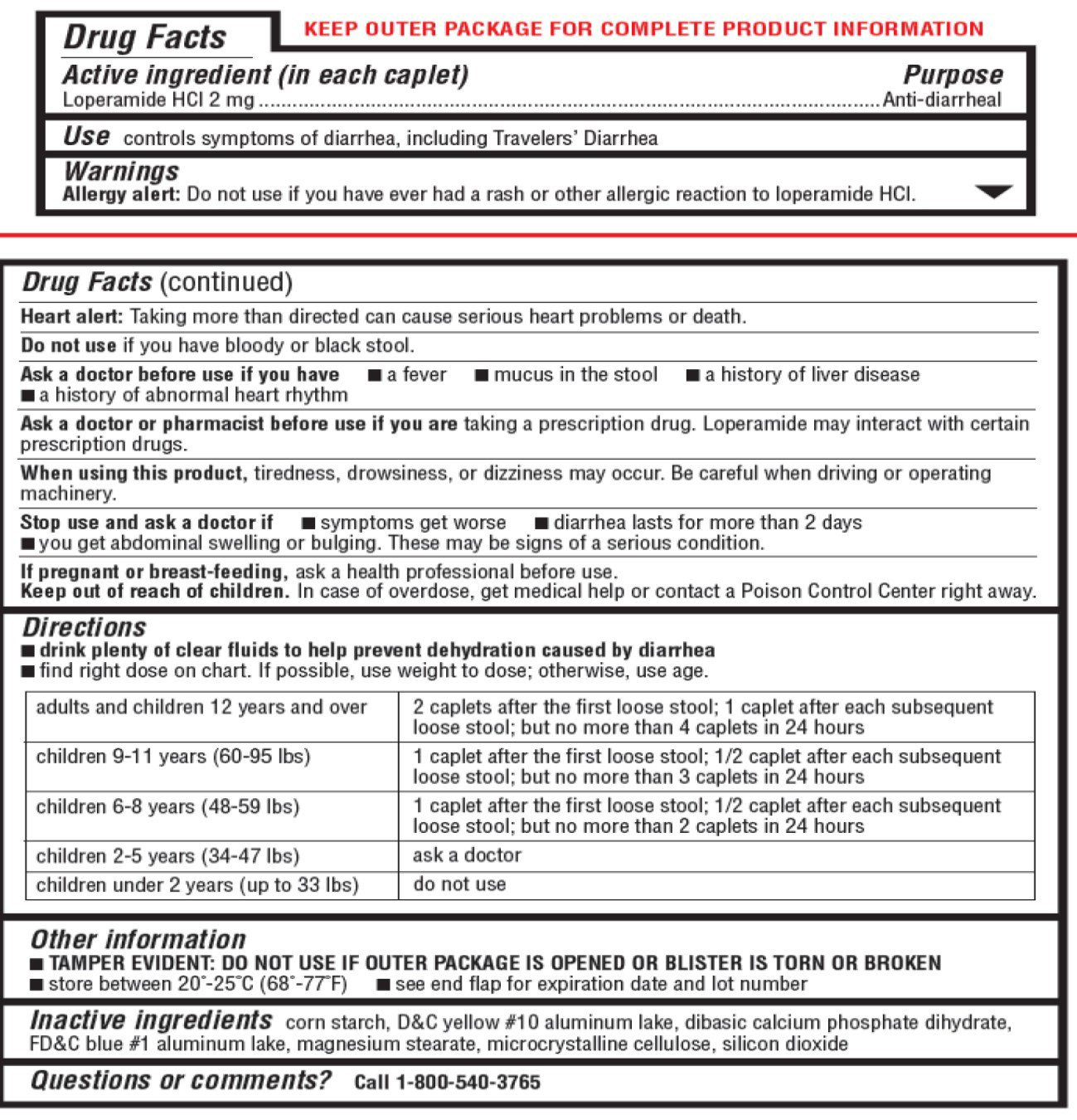 Image of Geri-Care Anti-Diarrheal Loperamide HCI, 2 mg, 24 Caplets drug facts