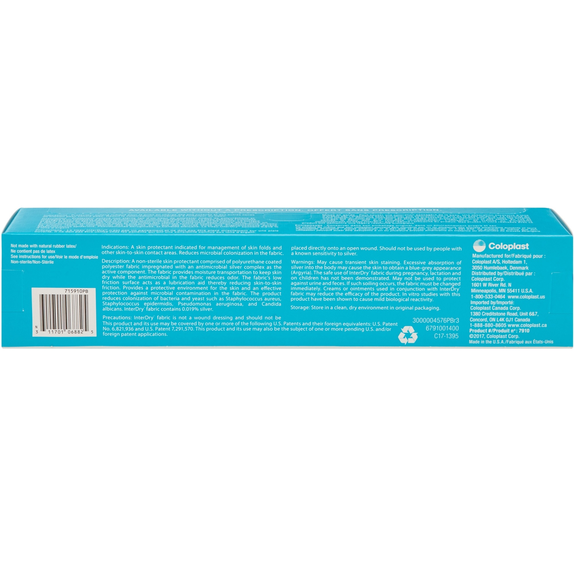 Coloplast InterDry Moisture-Wicking Fabric with Antimicrobial Silver, 10 X 144"